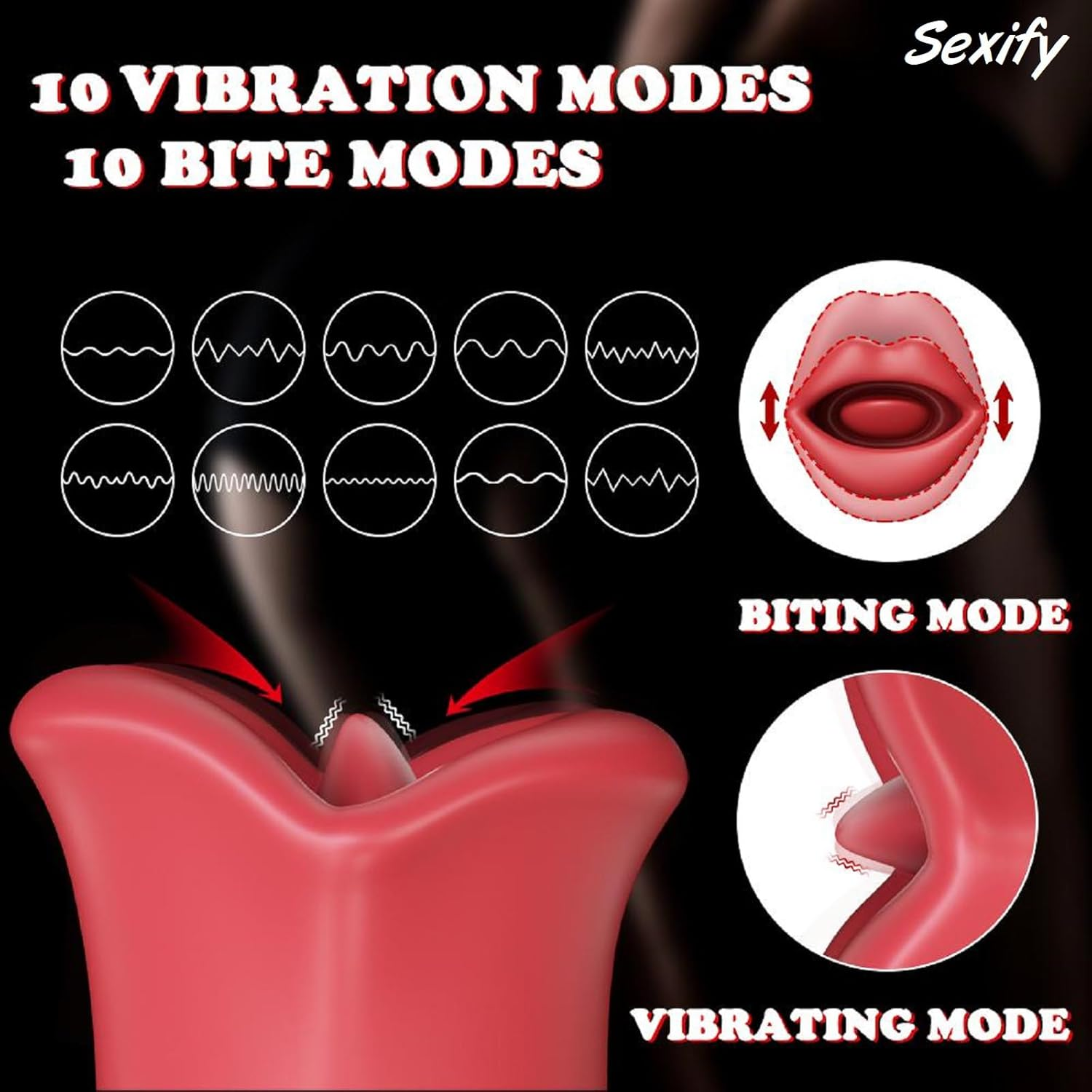 Adult Sex Toys Vibrator Toy, Sex Stimulator for Women with 10 Vibration Modes and 10 French Kissing Modes, Licking Tongue Sex Toy Clit Vibrator, Clitoral Vibrator for Women, Adult Sex Toys image number 1