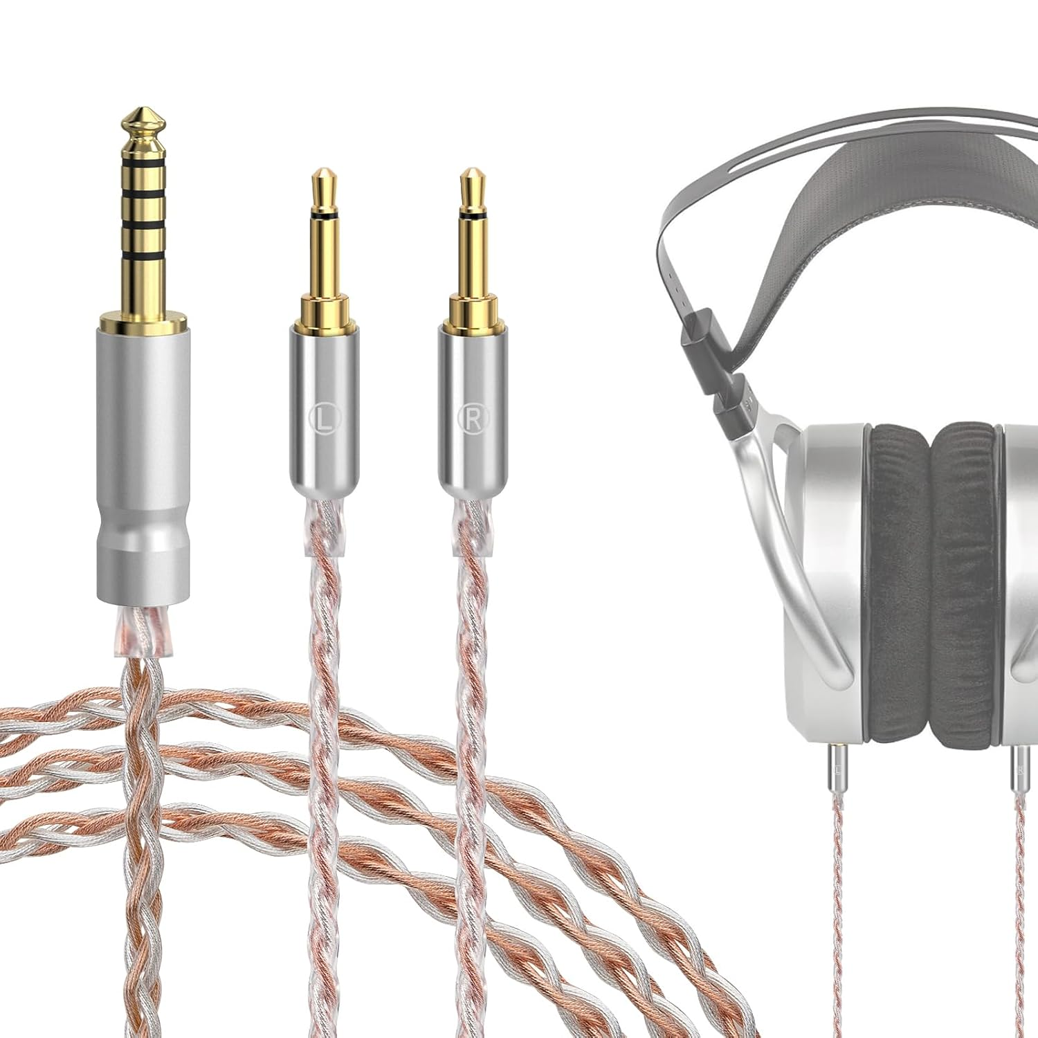 Geekria Apollo 4.4Mm Balanced Male to Dual 2.5Mm Male Headphone Upgrade Cable Compatible with HIFIMAN HE400S, He-400I, HE560, HE350, HE1000 V2, 4-Core 6NOCC Copper Wire (4.9FT / 1.5M) image number 5