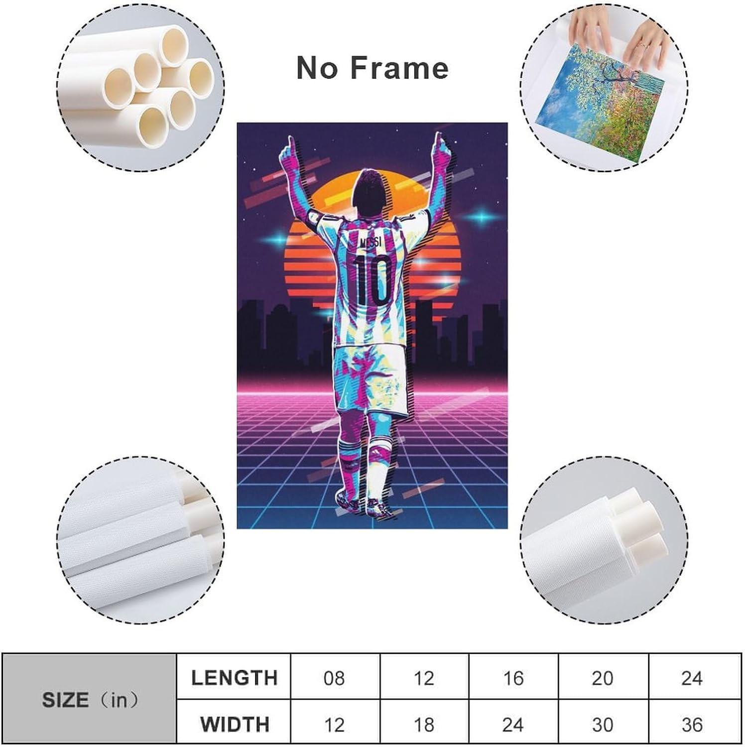 Wdpngf Wall Posters the Football King Messis Poster Soccer Posters for Boys Room Wall Art Paintings Canvas Wall Decor Home Decor Living Room Decor Aesthetic Prints 12X18Inch(30X45Cm) Unframe-Style-3 image number 1