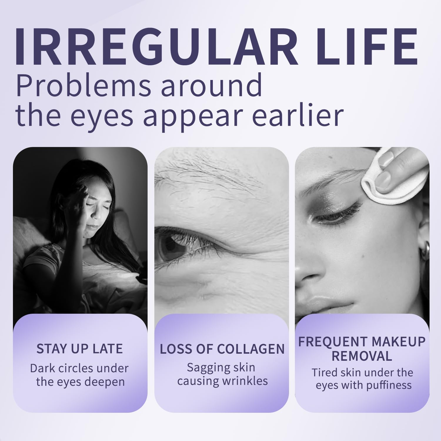 Eye Cream & Roller Serum Set with Retinol,Vitamin E,Squalane, Hyaluronic Acid for Dark Circles, Eye Bags & Fine Lines under Eyes, Brighten under Eyes,30G&8Ml image number 5