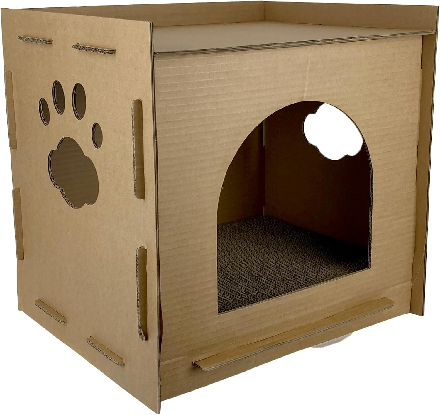 Cattitude Cat Natural Instincts Scratch Hideaway, 43Cm Height - Recycled Carboard, Hideaway Scratcher image number 1
