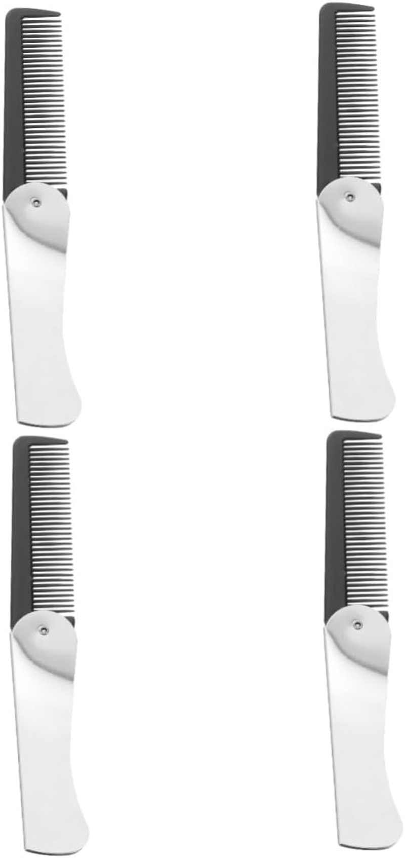 Baluue Stainless Steel Folding Comb Portable Mini Pocket Hairdressing Hair Comb for Travel Salon Use Men and Women