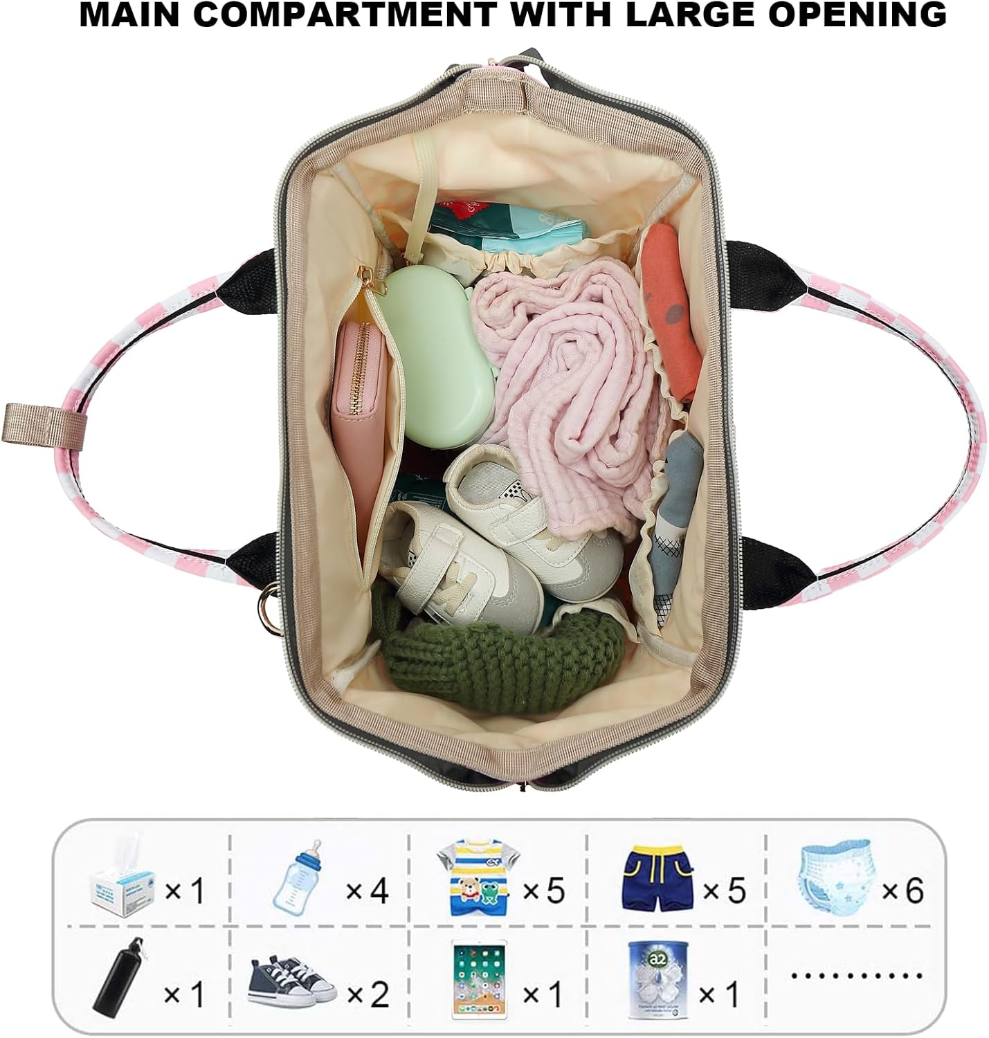 Baby Diaper Bag Backpack for Women, Large Capacity Waterproof Maternity Travel Nappy Backpacks with Stroller Straps image number 6