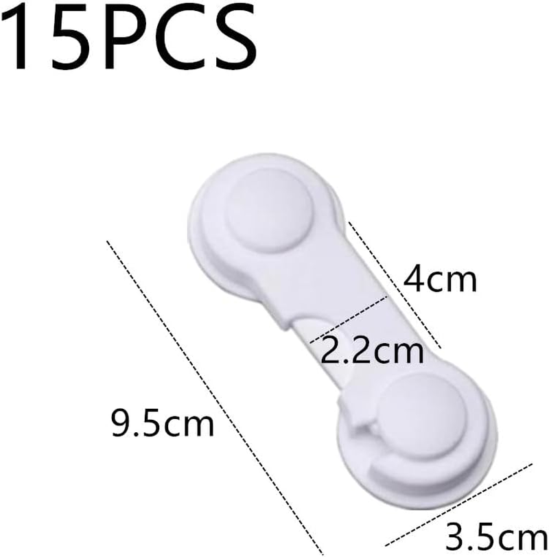 15-Pack White Child Proof Locks,Cabinet Locks for Babies,Proof Cabinet Locks,Cabinet Door Locks for Baby Proof and Child Safety,For Drawer Cupboards Fridge Oven Closet and Pantry.