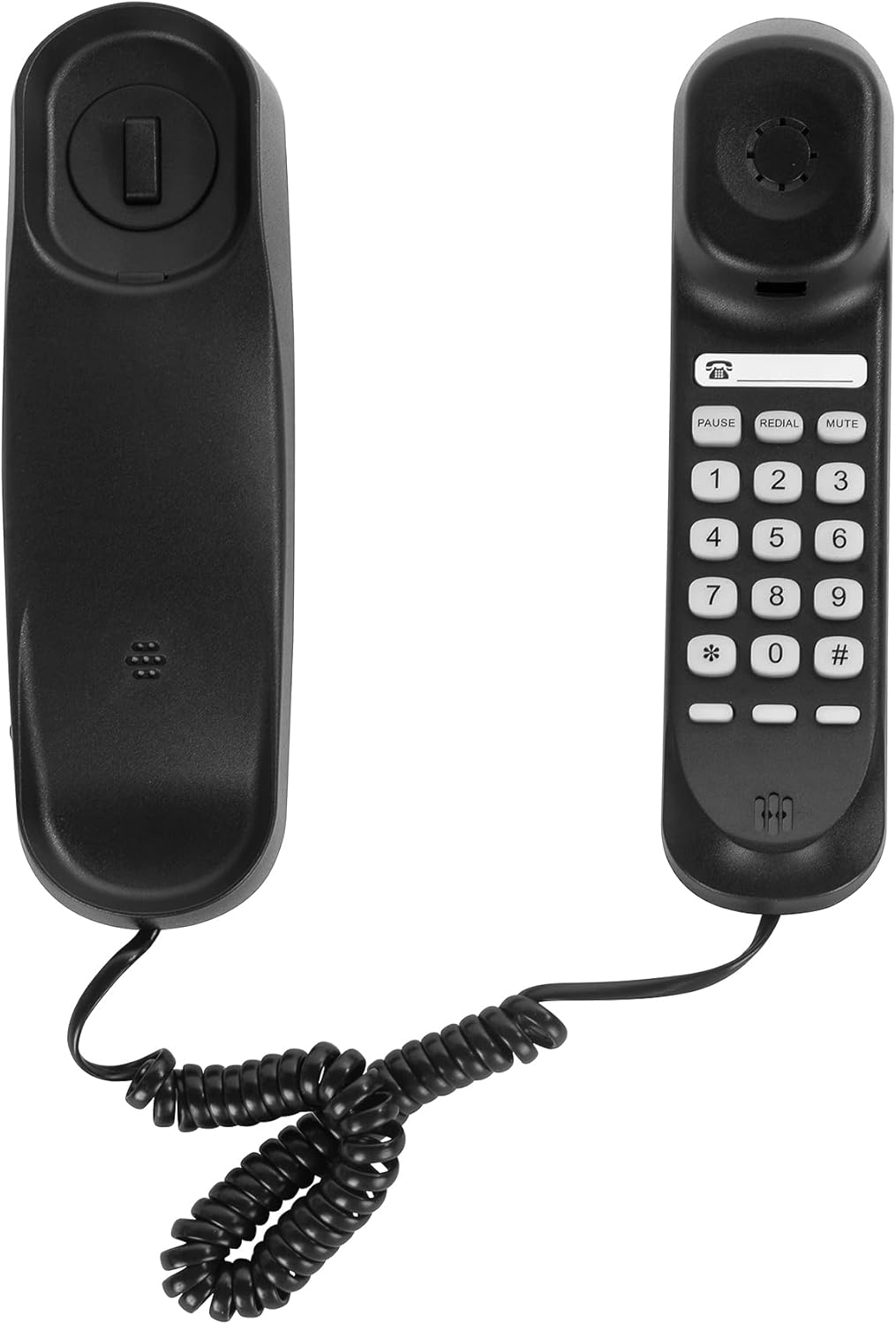 Black OF-990 Slimline Telephone Wall-Mountable Basic Corded Telephone No AC Power Required, Corded Home Phone image number 3