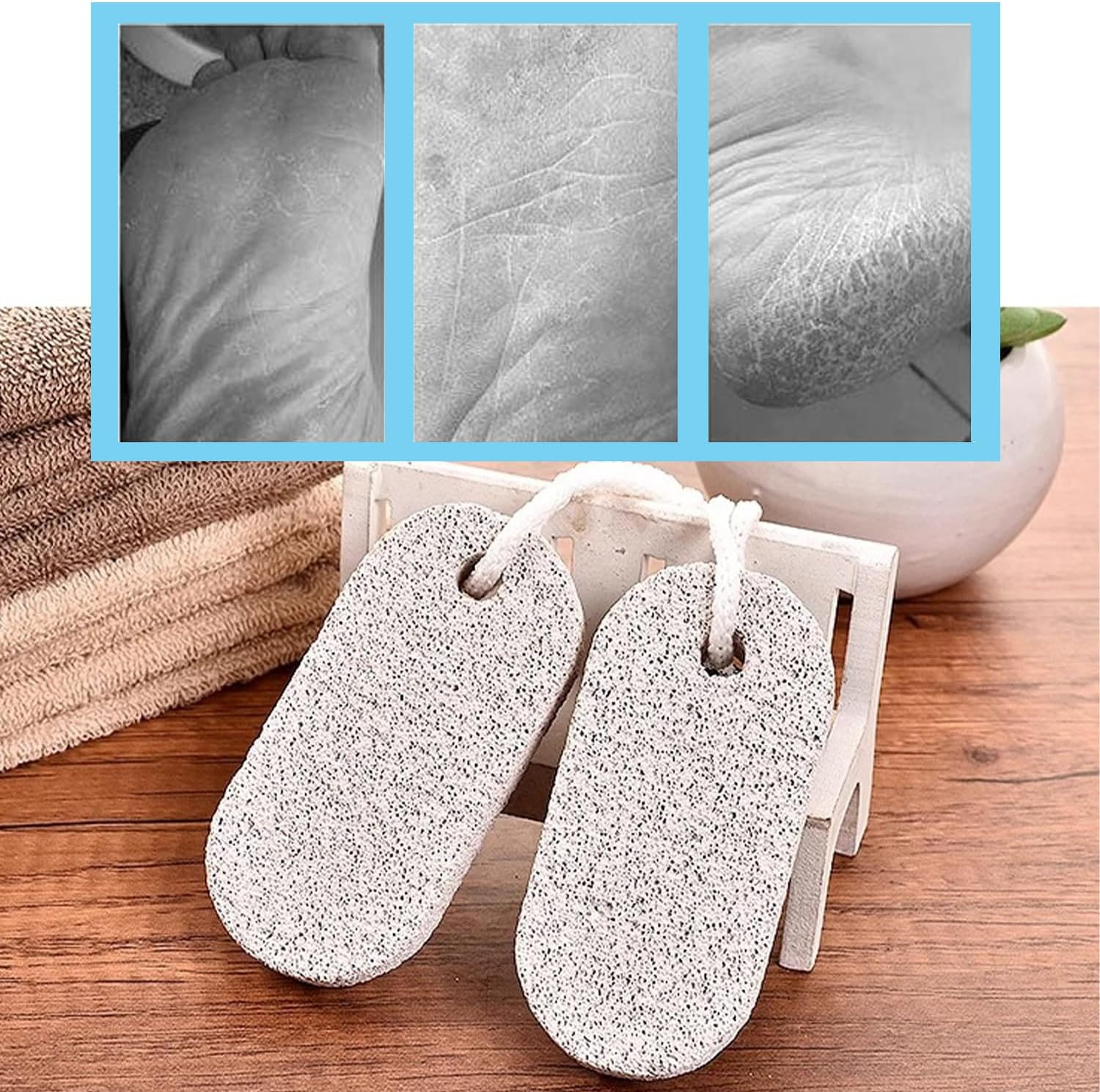 Pumice Stone for Feet/Hands/Body, Natural Lava Pumice Stone for Dead Hard Skin Removal, Foot Scrubber, White Calluse Remover, Foot File for Men/Women for Exfoliation(Oval)