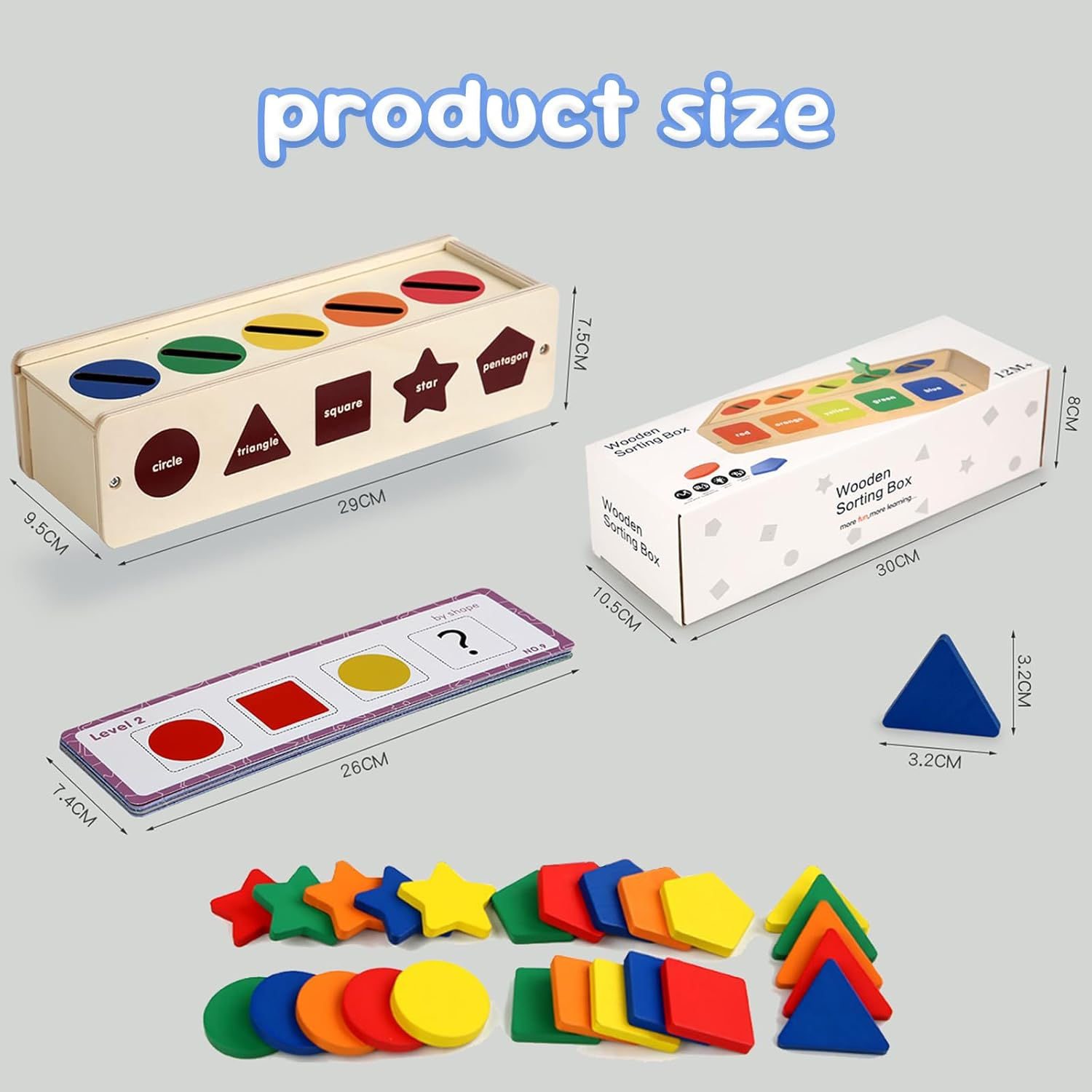 Montessori Wooden Sorting & Matching Toy for Toddlers, Baby Toy 12+ Months, Colour & Shape Learning Educational Game for Kids Age 2 3 4 5, Sensory Presents for Boys and Girls image number 3