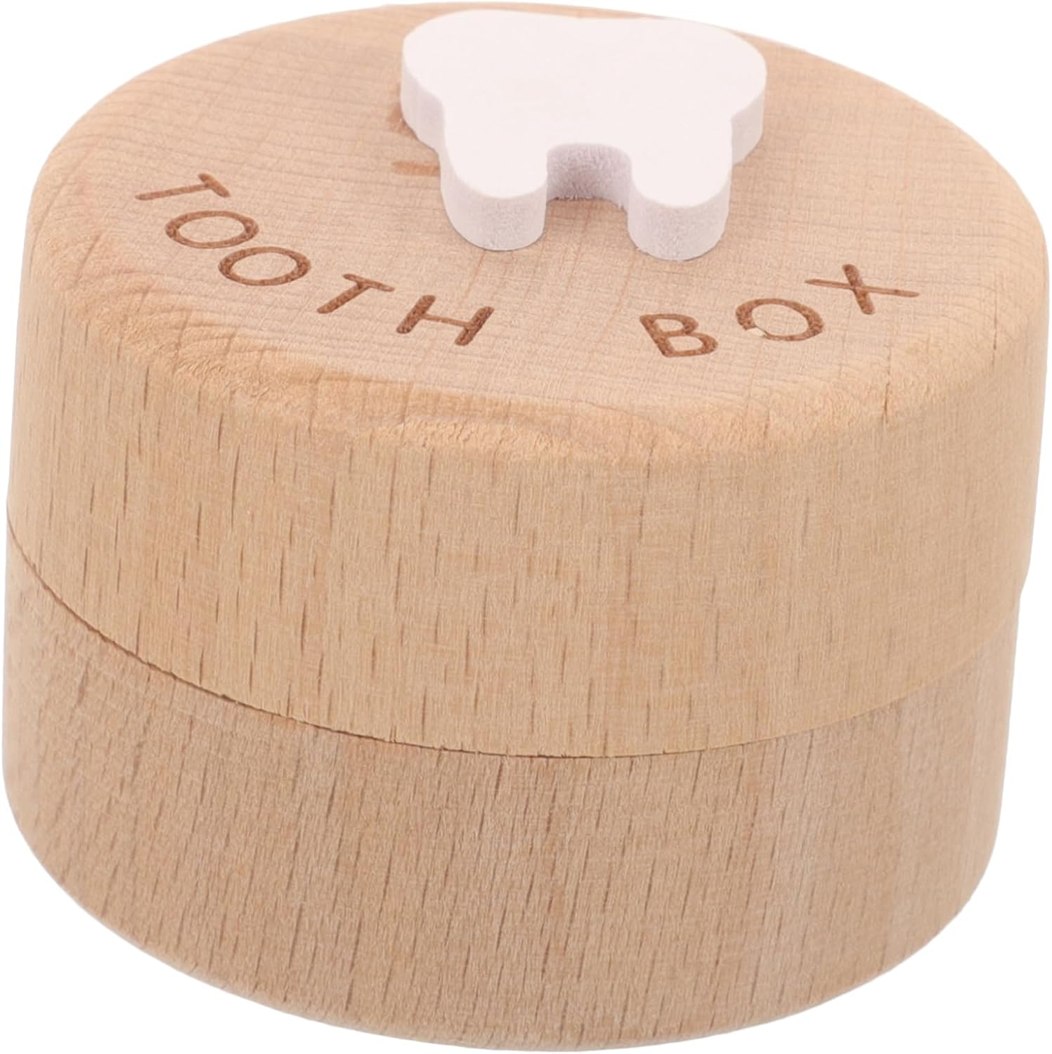 GLEAVI Wooden Baby Tooth Collection Box First Tooth Holder Fetal Hair Storage Portable Boys and Girls for Boys and Girls Keepsake Organizer image number 5
