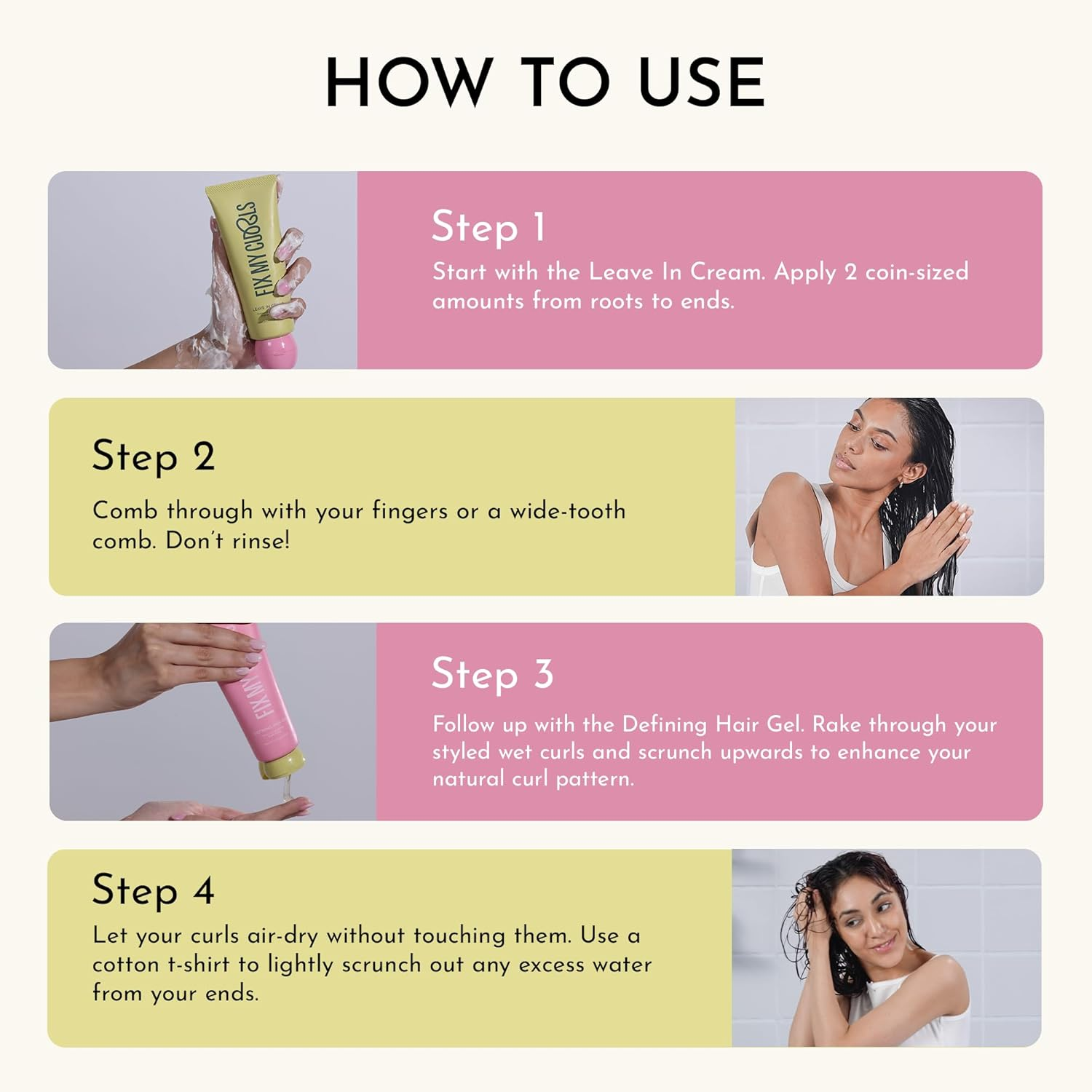 Fix My Curls Protein Styling Duo| for Curly, Wavy, Dry & Frizzy Hair | Enriched with Jojoba & Sunflower Oil | Frizz Control | Silicone Free Curl Activator | Curl Defining Cream & Gel| 100Gm Each image number 2