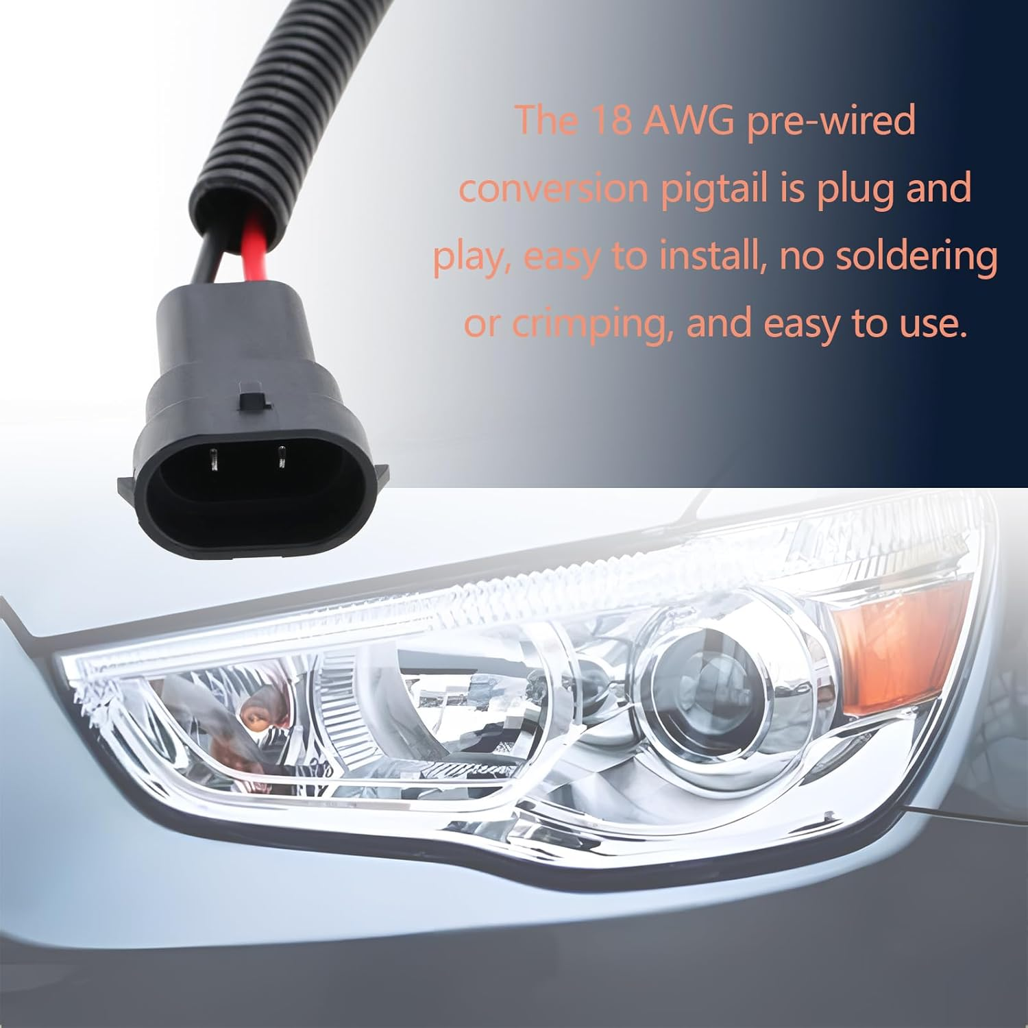 4Pcs Car Headlight Socket Wiring Harness Car Headlight Extension Cable Headlight Male to Female Connector Extension Cable for H8 H9 H11 Headlights