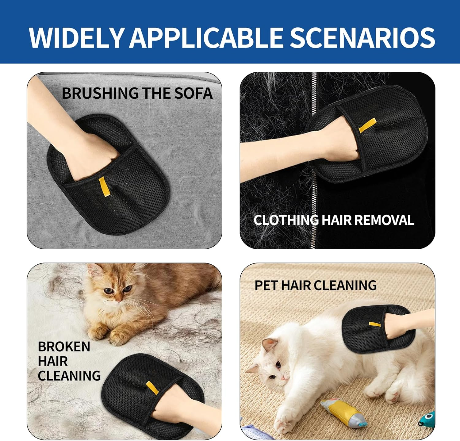 Littleboyny Hair Removal Glove for Cats & Dogs Five Finger Electrostatic Pet Glove Upgrade - Reusable Glove Brush for Clothes, Sofa, Carpet, Car Seat image number 6