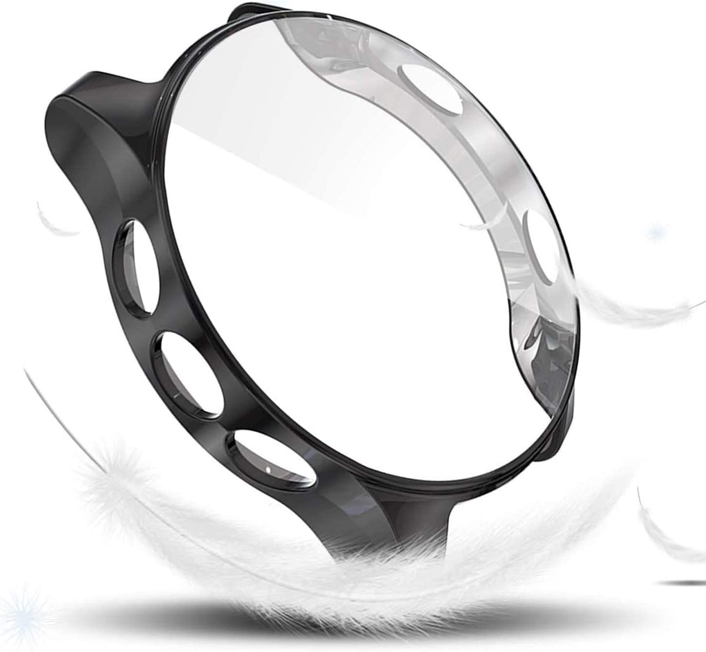 [2 Pack] for Garmin Forerunner 935/945 Screen Protector Case, Scratch-Resistant Lightweight Plated TPU Fullbody Protective Case for Forerunner 935/945 Smart Watch (Clear+Black) image number 4