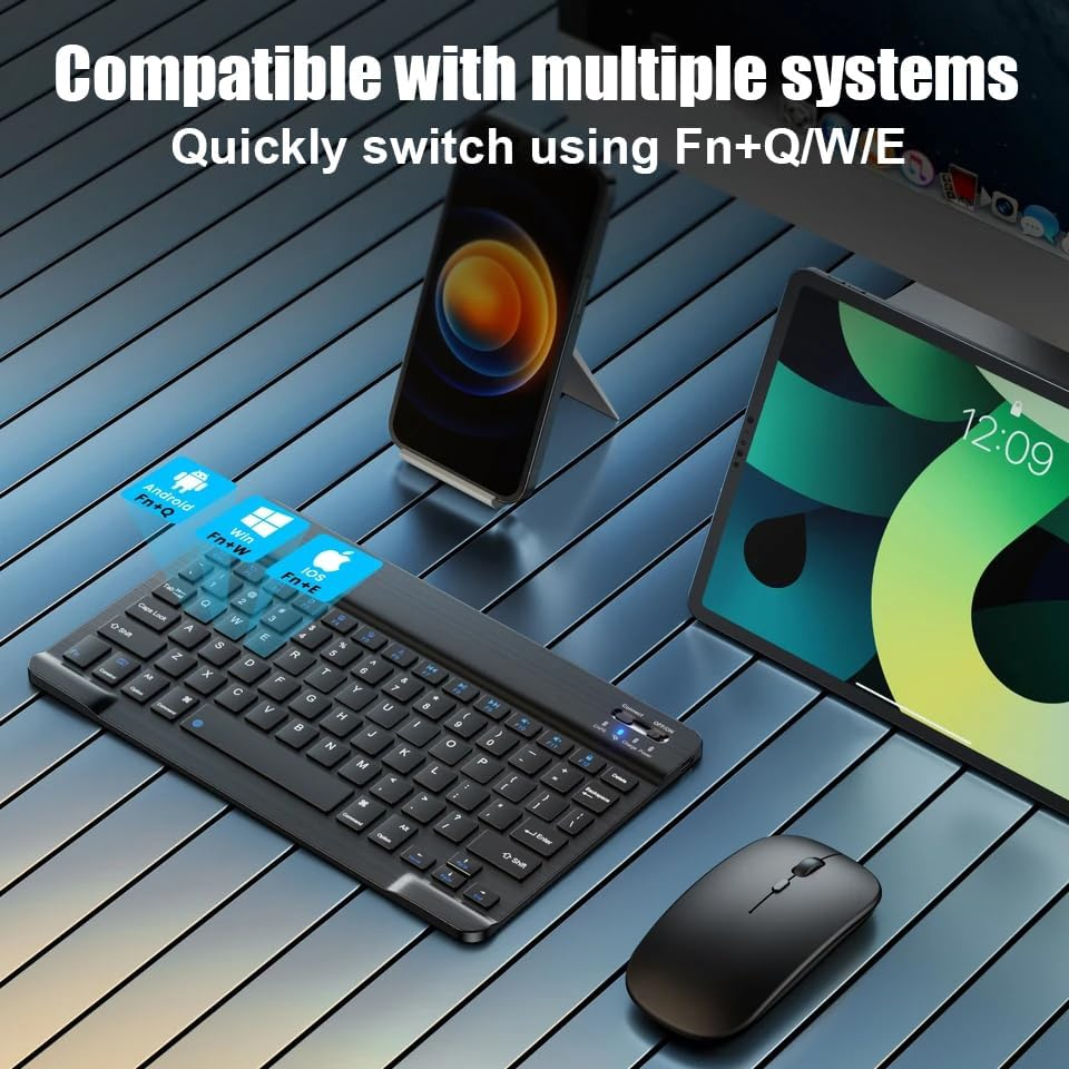 Bluetooth Keyboard for Ipad 10Th Generation, Ipad Pro 13/12/11/10/9/8/7 Inch, Ipad Air 13/11Th Gen, Ipad Mini, Samsung Xiaomi Tablets, Etc. - Slim Wireless Portable Travel Office Computer Accessories image number 5