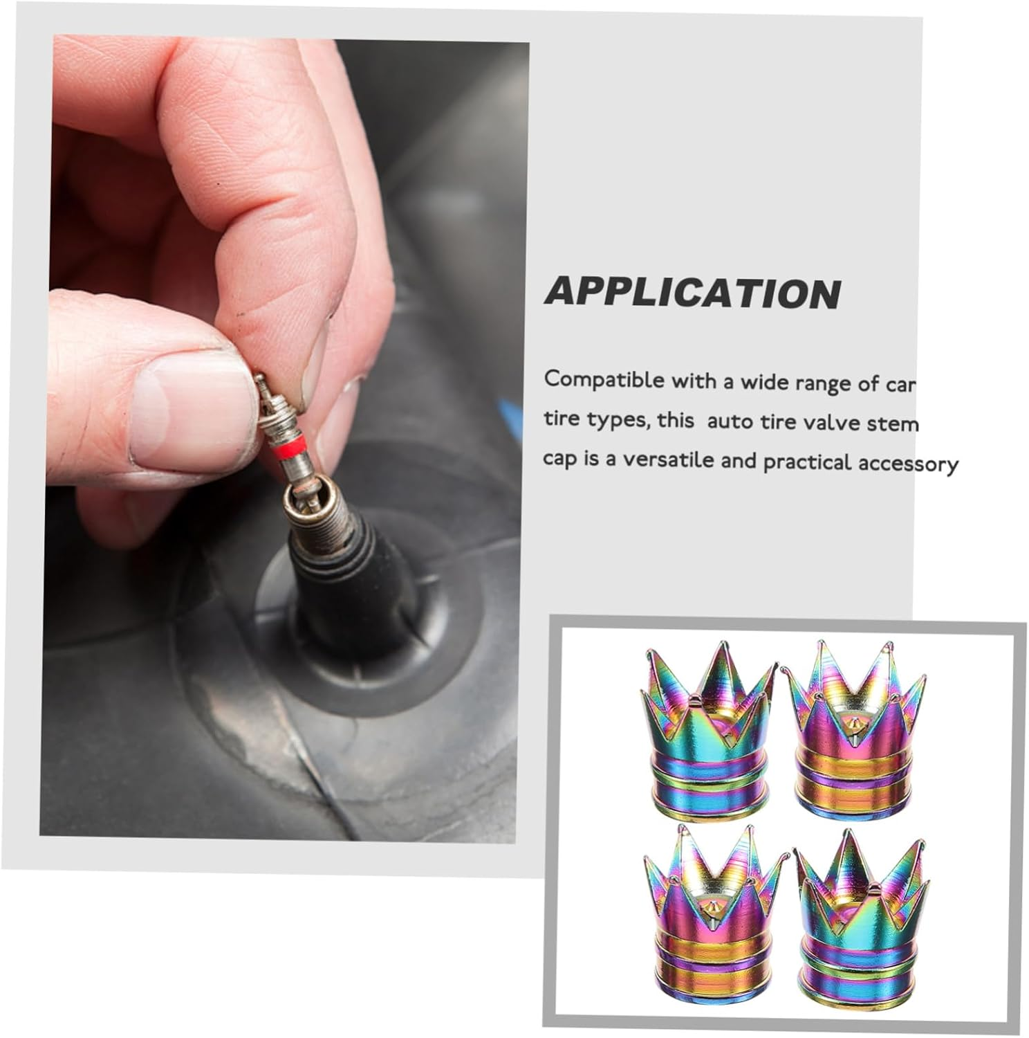 SHERCHPRY Universal Aluminum Alloy Tire Valve Caps 4Pcs, Car Wheel Stem Covers, Dustproof Caps for Cars, Motorcycles, Trucks, and Suvs, Automotive Tire Accessories image number 4