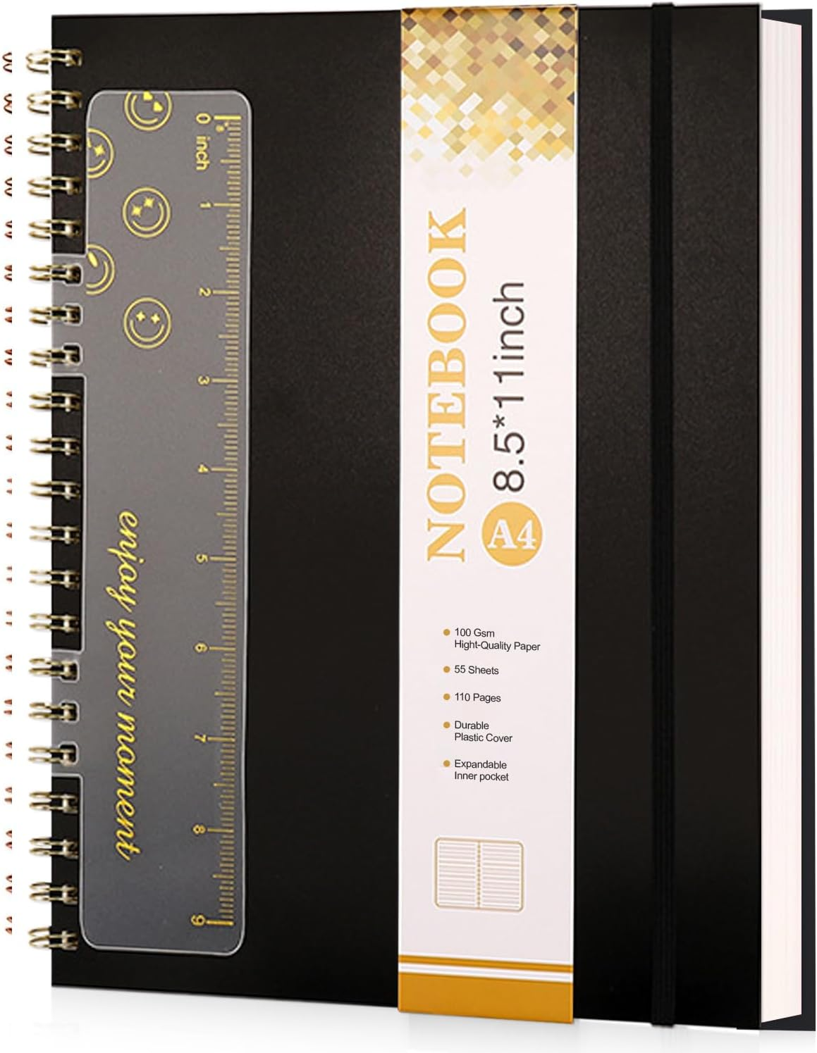 COZY CORE A4 Large Pink Notebooks for Women Men, 8.5&rdquo; X 11&rdquo; Spiral Notebook Journal, College Ruled Lined Journal, 100 GSM Paper, Plastic Hardcover Spiral Bound Journals for Work, School, Note Taking, and Business (Pink)