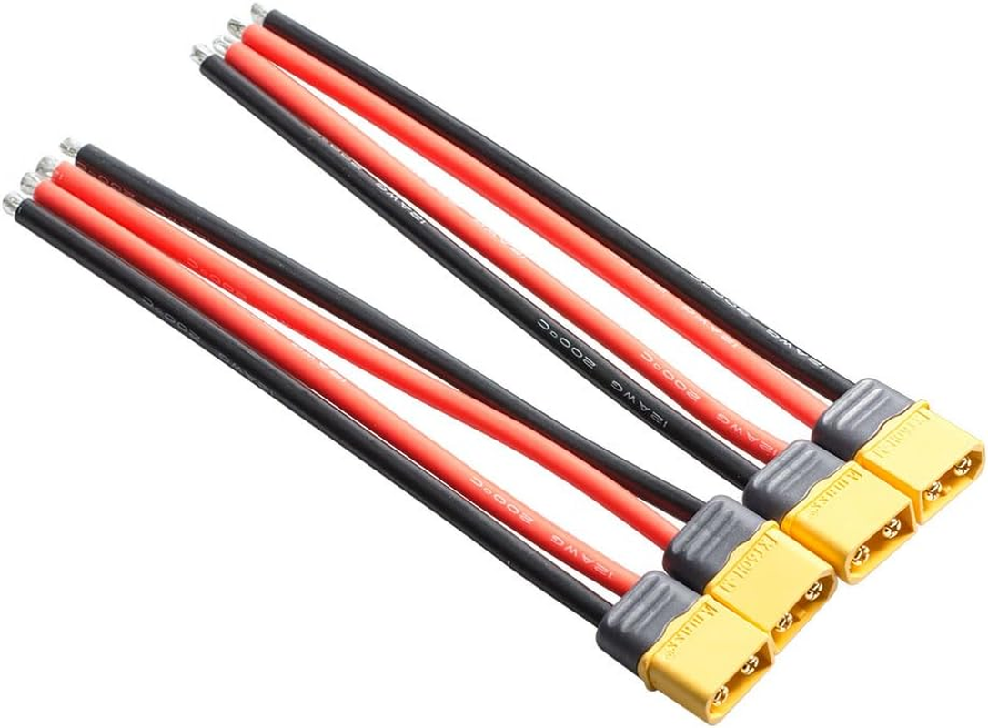 8Pcs XT60 Plug Male Female Connector with Sheath Housing Connector with 150Mm 12AWG Silicon Wire for RC Lipo Battery FPV Drone image number 3