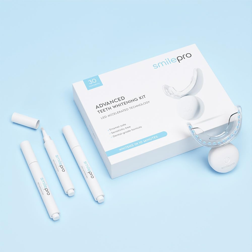 Smilepro Advanced Teeth Whitening Kit &ndash; LED Light & Whitening Pens &ndash; Enamel Safe, No Sensitivity &ndash; At-Home Teeth Whitener for Coffee, Wine & Smoking Stains image number 3