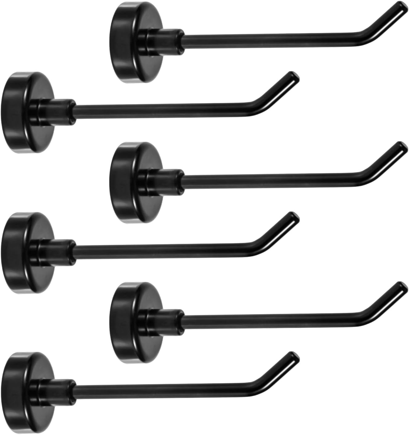 6 Large Magnetic Hooks, 1Kg 7Cm Long Strong Magnetic Hooks Strong Magnetic Hooks for Cruises Garages Kitchens and Refrigerators (Black) image number 5