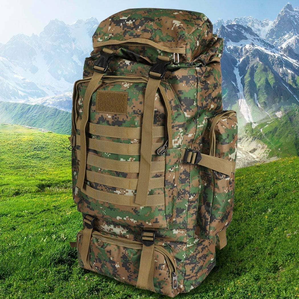 80L Military Tactical Backpack Rucksack Hiking Camping Outdoor Trekking Army Bag image number 3