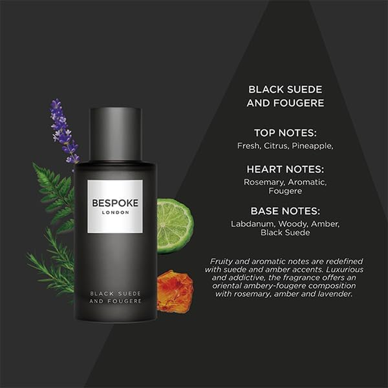 Bespoke London Black Suede and Fougere Eau De Parfum Spray for Men 100 Ml image number 1