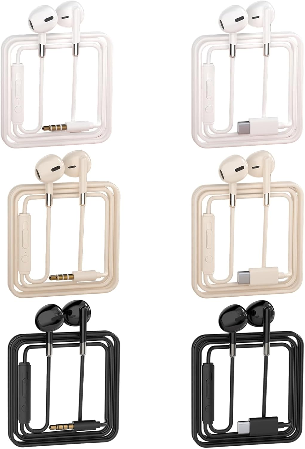 In-Ear Headphones with Built-In Mic & Cord Control, High-Fidelity Sound for Sports, Commuting, Office Use - Usb-C/3.5Mm Wired - Skin Color-3.5Mm image number 6