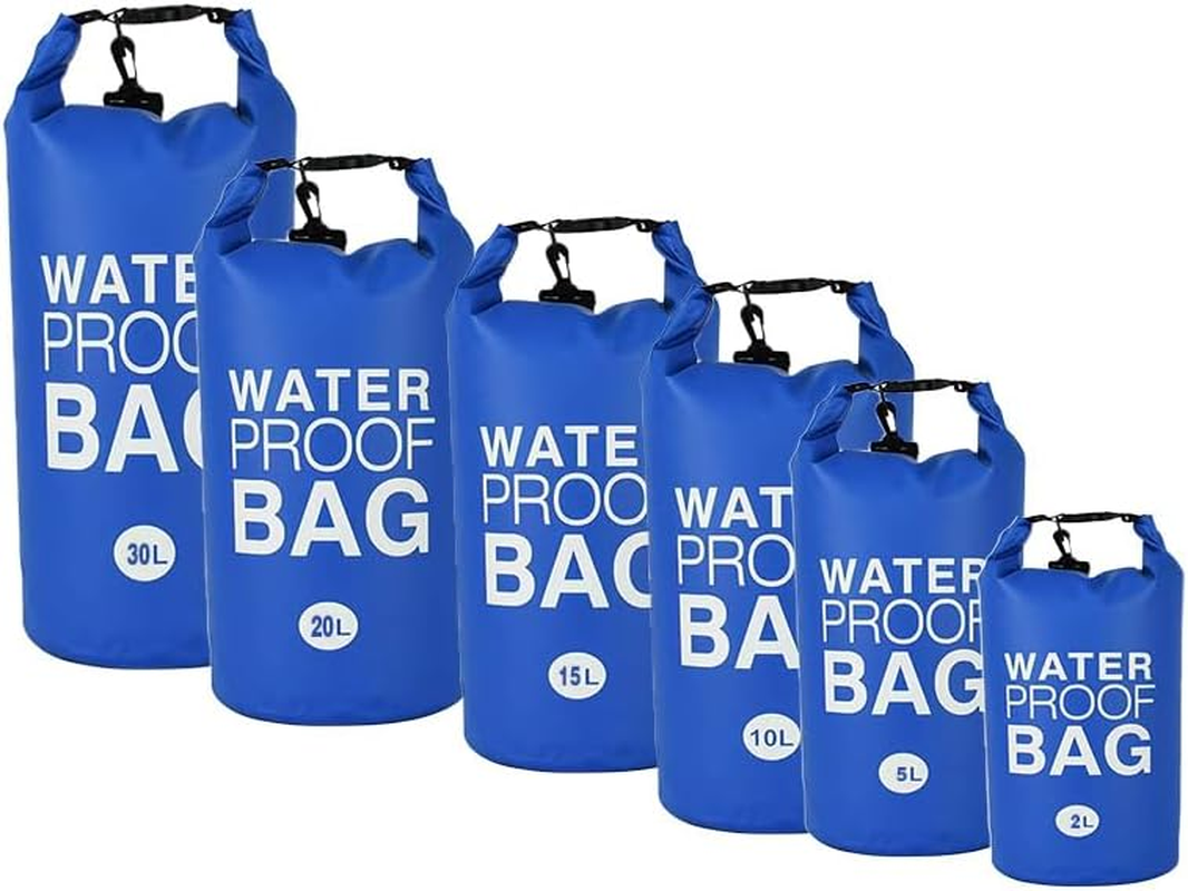 AIMALL Dry Bag 2/5/10/15/20/30 L, Waterproof PVC, Versatile for Fishing, Camping, Canoeing & Outdoor Sports