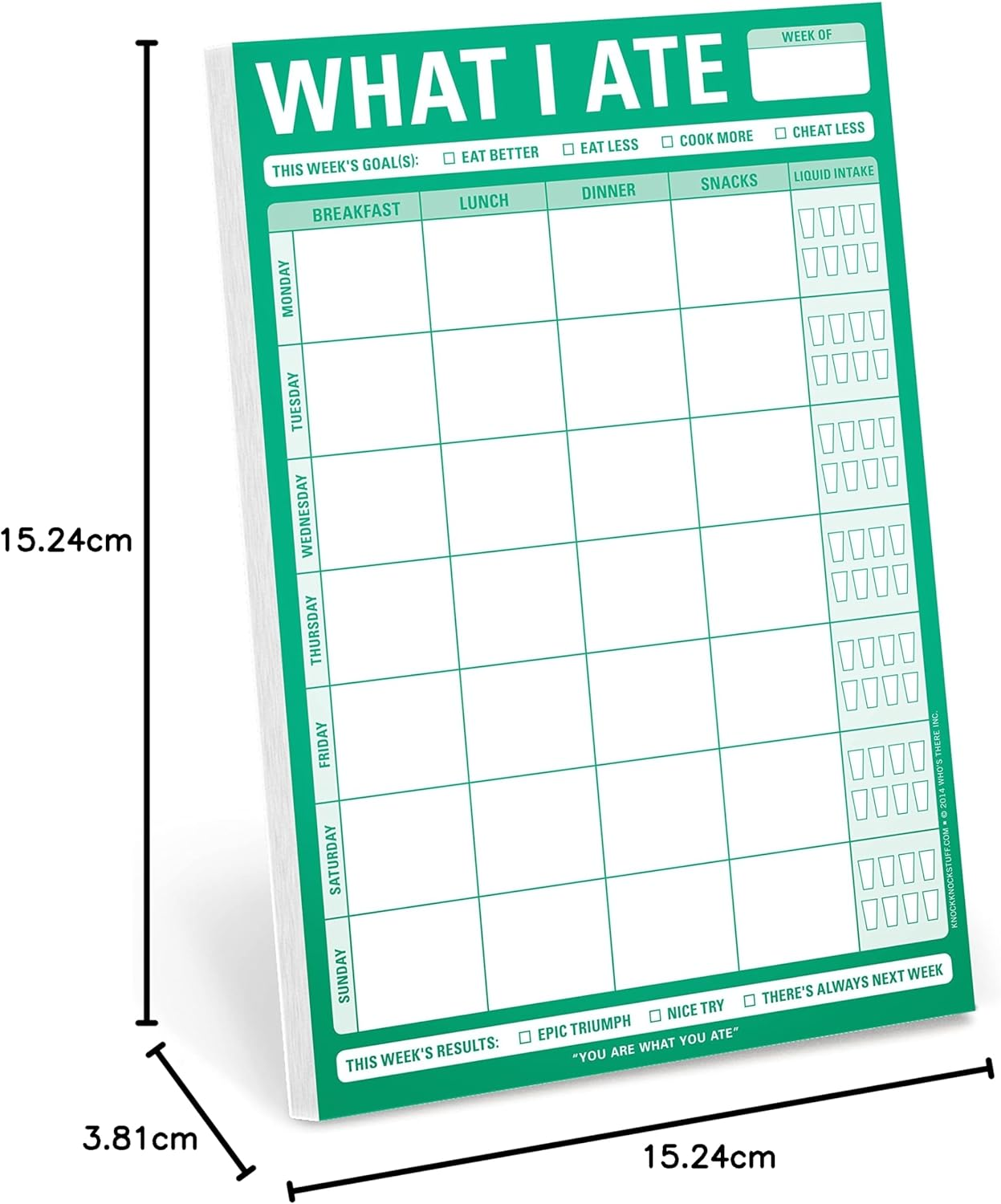 Knock Knock Magnetic What I Ate Pad, Meal Tracker Note Pad with Magnet, 6 X 9-Inches image number 3