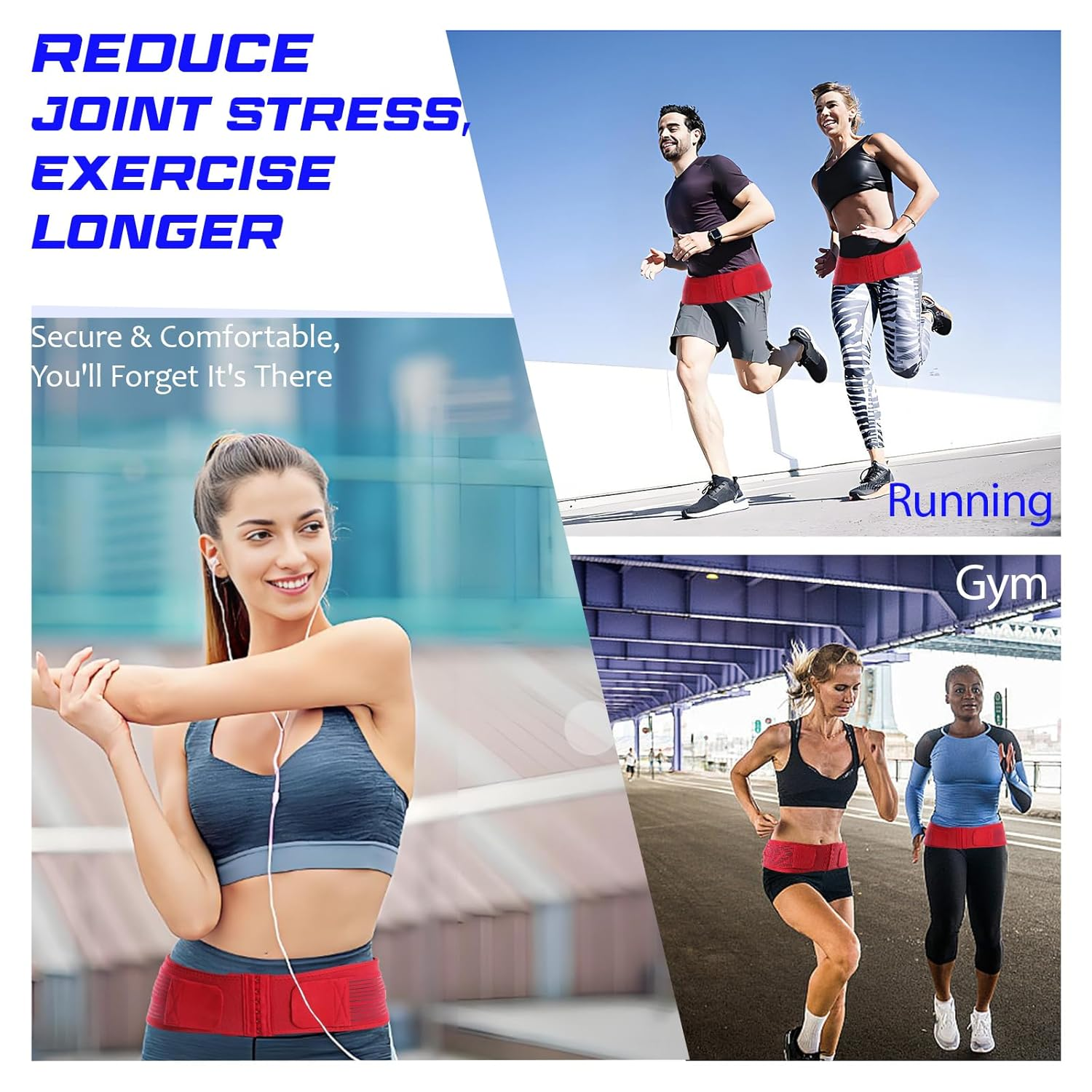 Upgraded SI Joint Hip Belt with 6-Row Hooks & Eyes，Sacroiliac Belt for Sciatica and Lower Back Pain Relief, Pelvic Support Belt for Men & Women -Regular