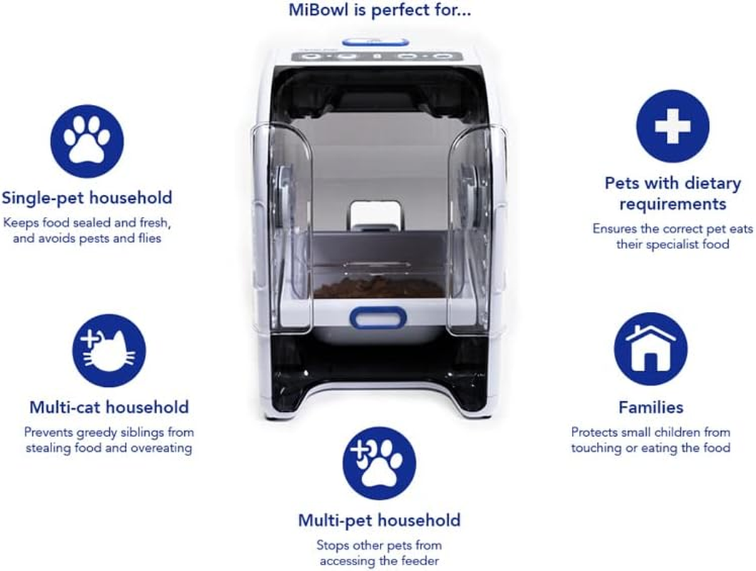 Closer Pets Mibowl Automatic Selective Microchip Smart Pet Feeder (CP500) - for Cats and Small Dogs, White image number 4