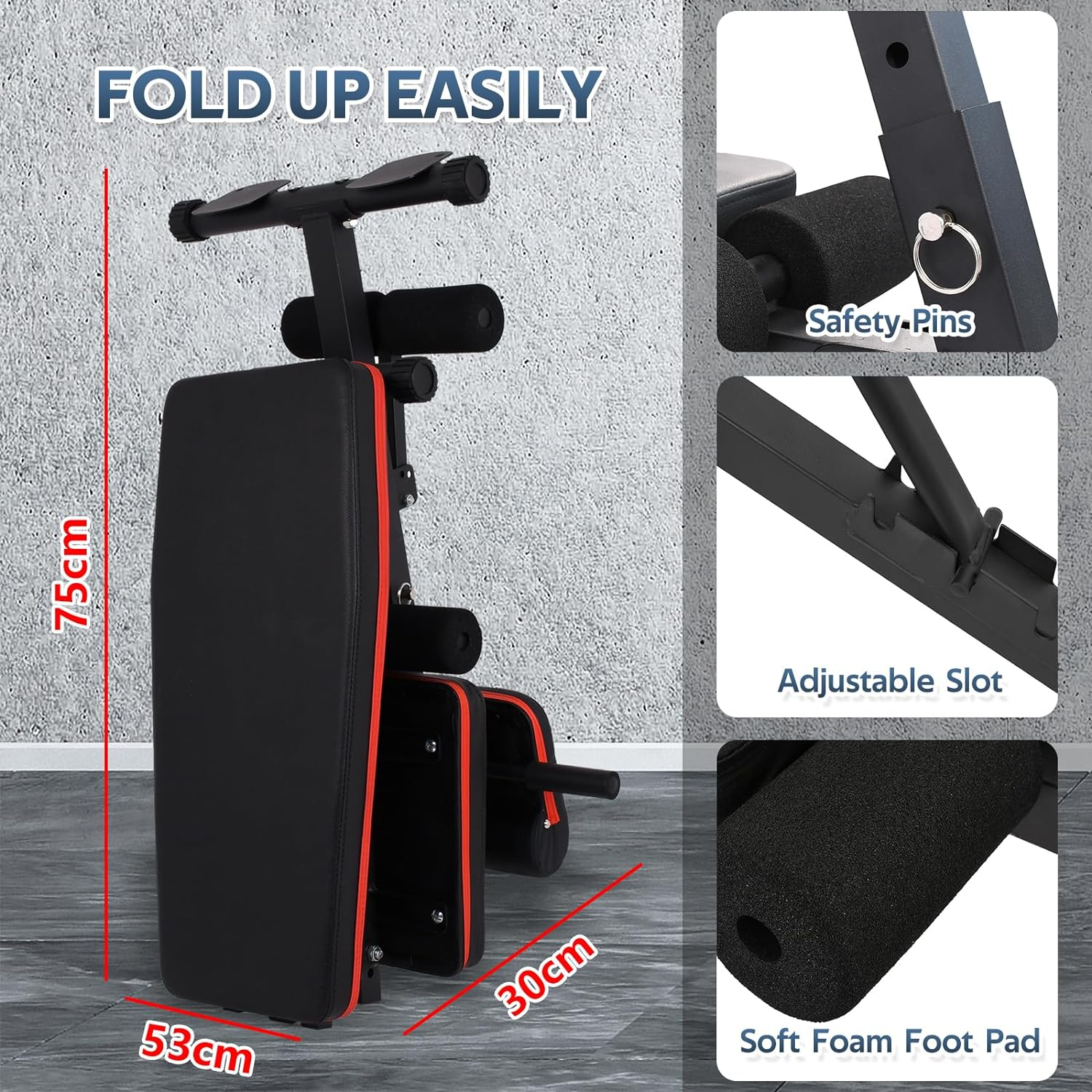 Weight Bench, Adjustable Bench for Whole Body Fitness, Multi-Use Workout Bench for Home Gym Strength Training image number 1