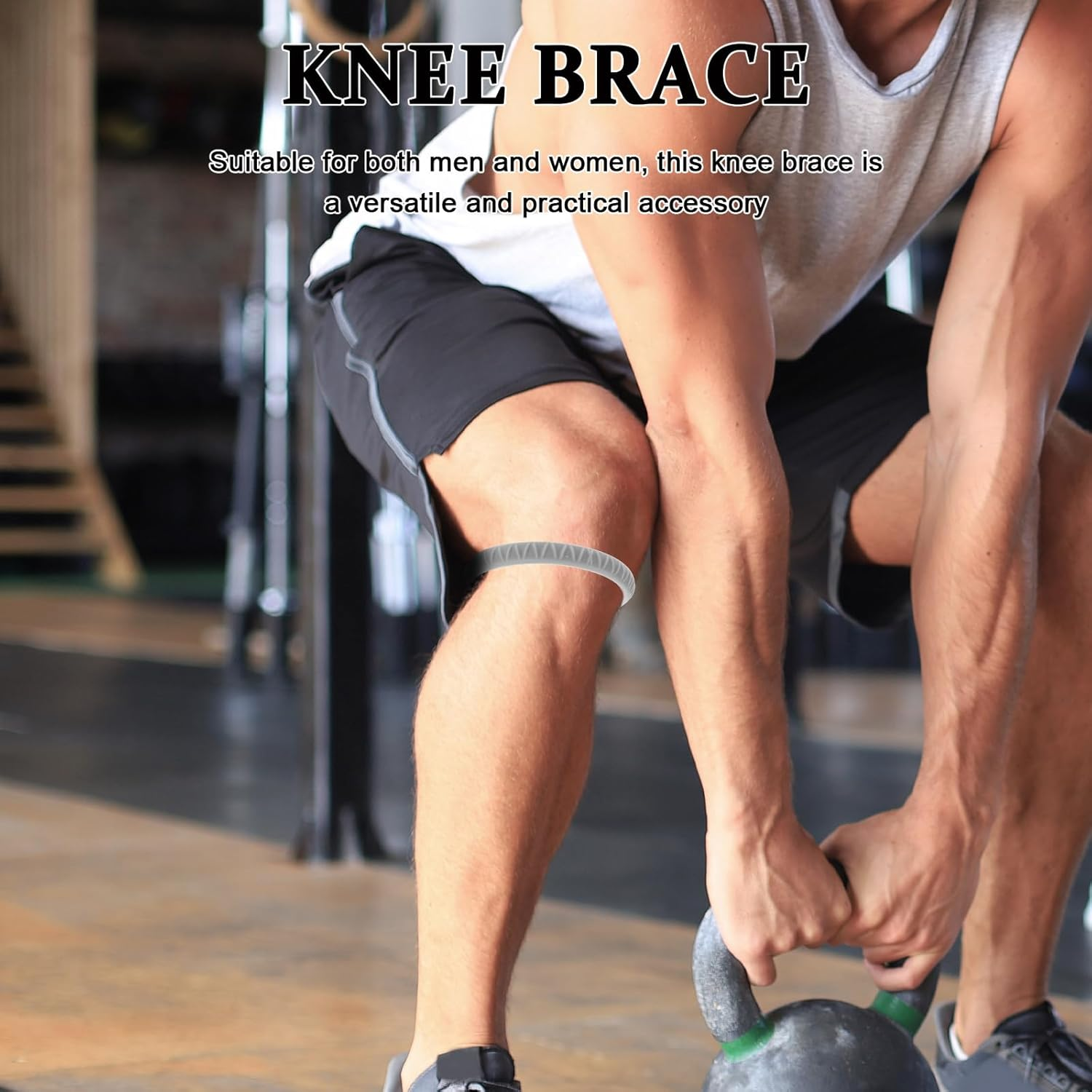 TOVINANNA 2Pcs Knee Resistance Band Knee Brace Knee Pads Wear-Resistant Patella Strap Patella Belt Patella Knee Strap Knee Protector Patella Protector Rubber Band Elastic Fitness image number 1