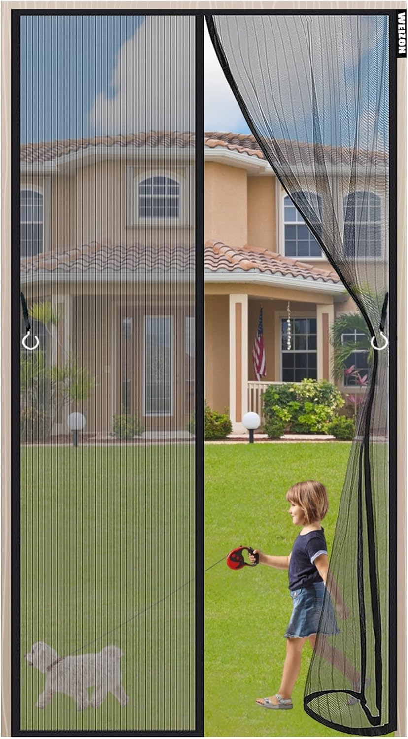 Magnetic Fly Screen Door, Insect Protection, 130 X 240 Cm, Balcony, Fly Curtain, Magnetic Curtain for Cellar and Patio, No Drilling, Black