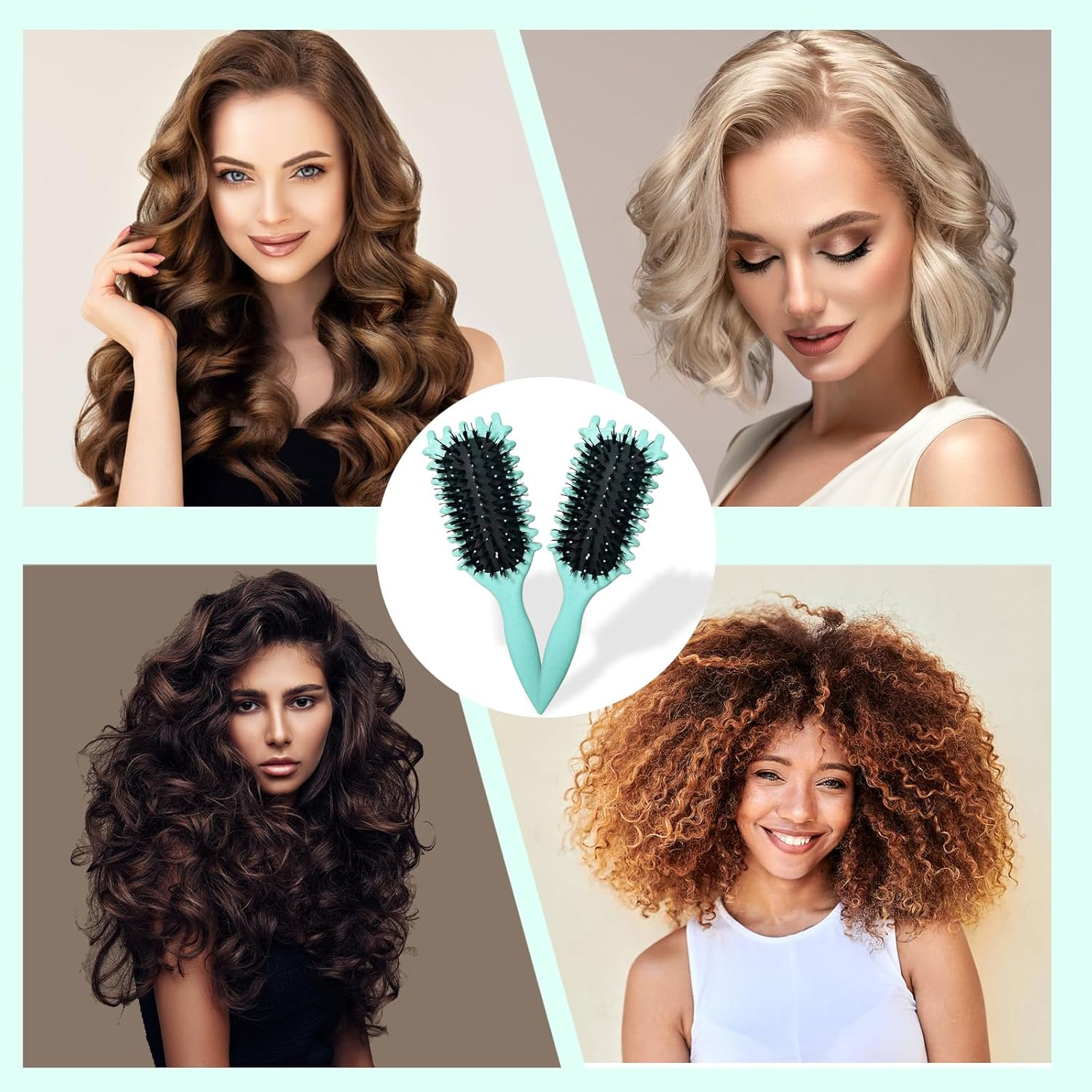 Hair Brush, Curly Hair Brush, Styling Brush with Prongs, Curl Separation and Less Pulling, Boar Bristle Hair Brush, Professional Curl Brush for Women and Men image number 3