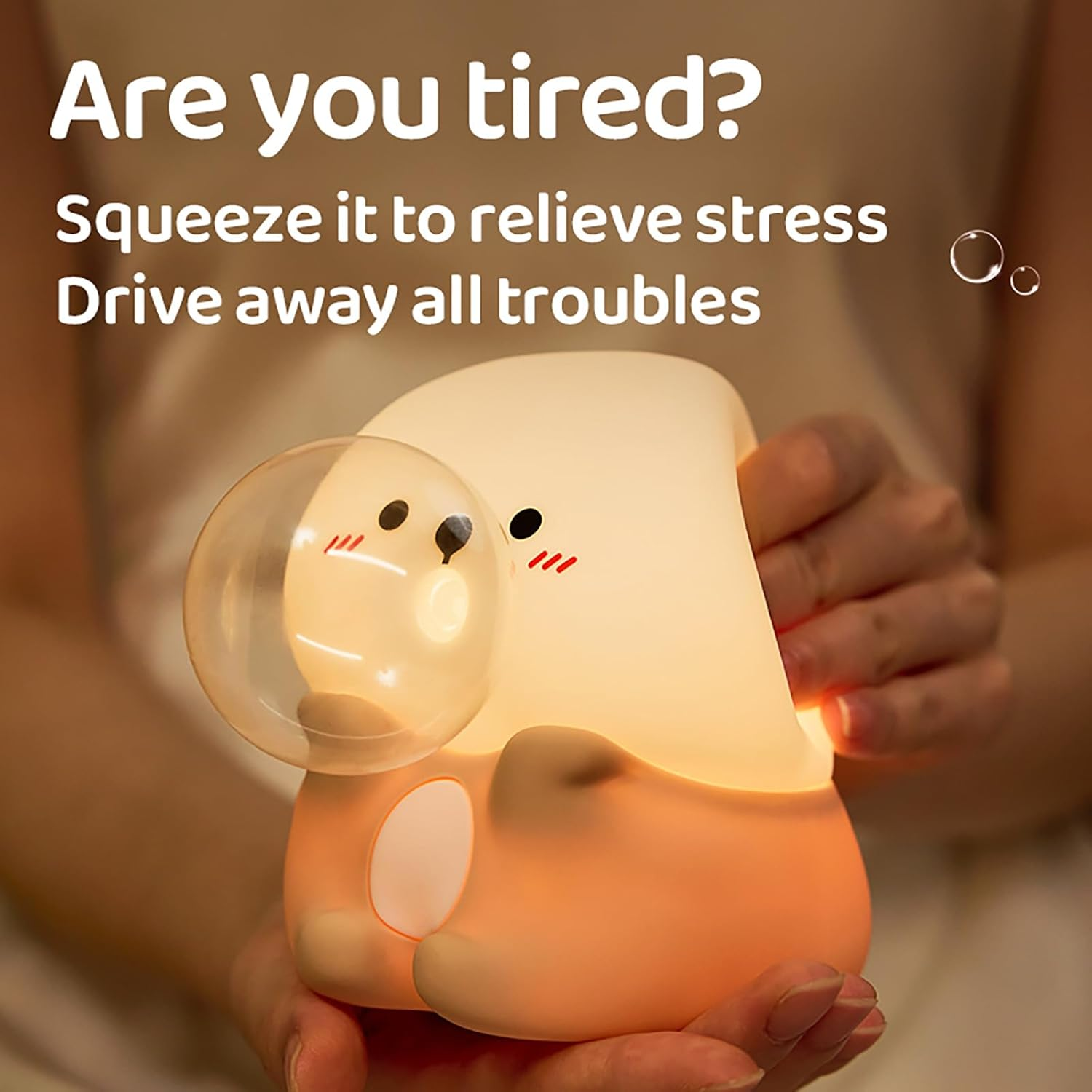 LIFEBEA Cute Night Light for Kids &ndash; LED Touch Toddler Lamp, USB Rechargeable Baby Night Light with 3-Level Warm Glow & 30-Min Timer &ndash; Portable Animal Bedside Children'S Room Decor Gift (Otter) - Sloth image number 6