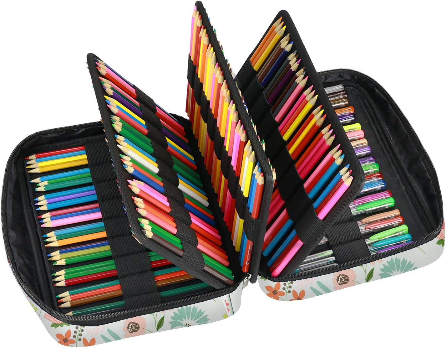 YOUSHARES Colored Pencil Case 220 Slots Pen Case Organizer with Handy Wrap & Zipper, Multilayer Holder for Prismacolor Colored Pencils & Gel Pen (Rabbit) image number 5