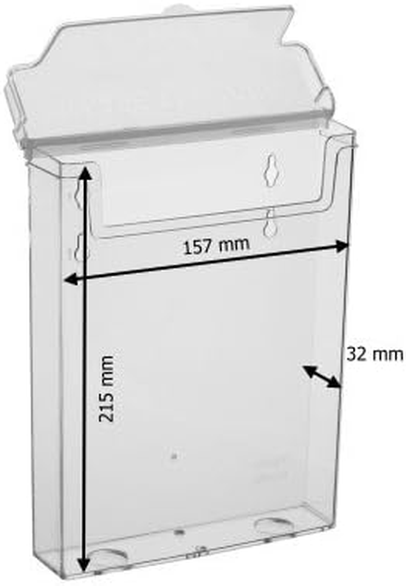 TAYMAR DIN A5 Brochure Holder, Brochure Box with Lid, Weatherproof (Also Suitable for Outdoor Use)