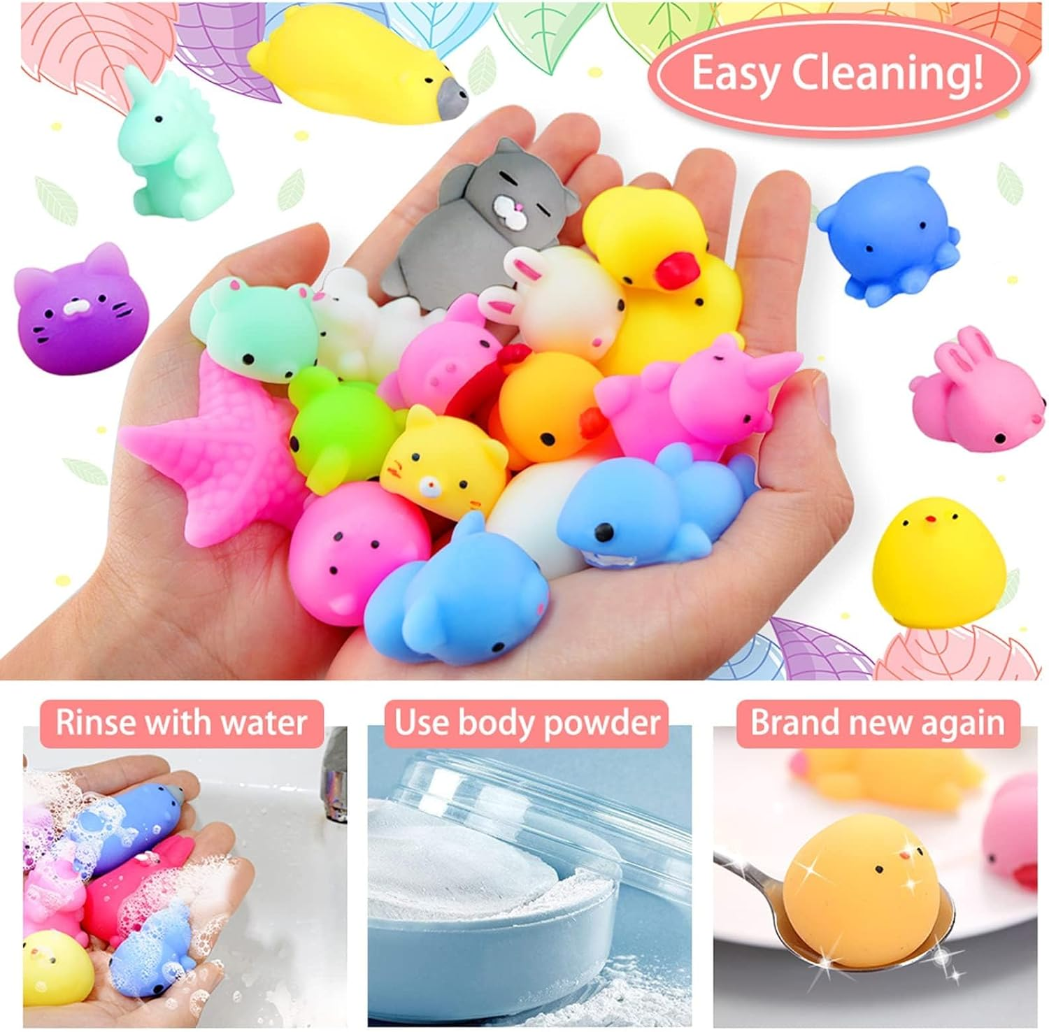 Squishies Mochi Squishy Toys 35Pcs Party Favors for Kids Mini Squishy Kawaii Mochi Animal Squishies Cat Unicorn Squishy Mini Squeeze Stress Relief Toys for Kids Adults Treasure Box Toys, Random image number 3