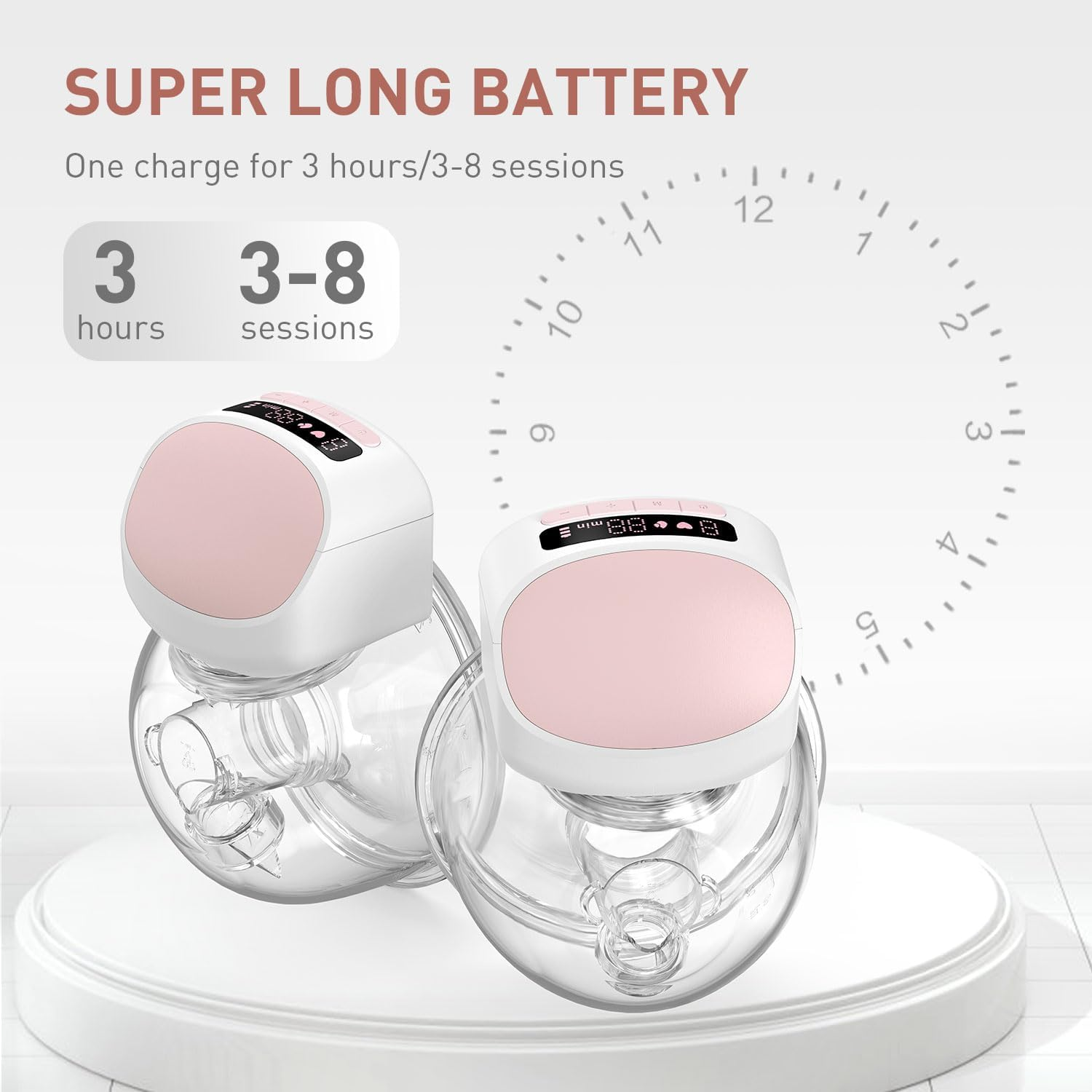 IKARE Wearable Breast Pump Hands Free, Pain Free Portable Electric Breastfeeding Pump with 3 Mode & 9 Levels, Rechargeable Milk Pump for Travel & Home, Super Quiet, 24Mm Flange image number 5