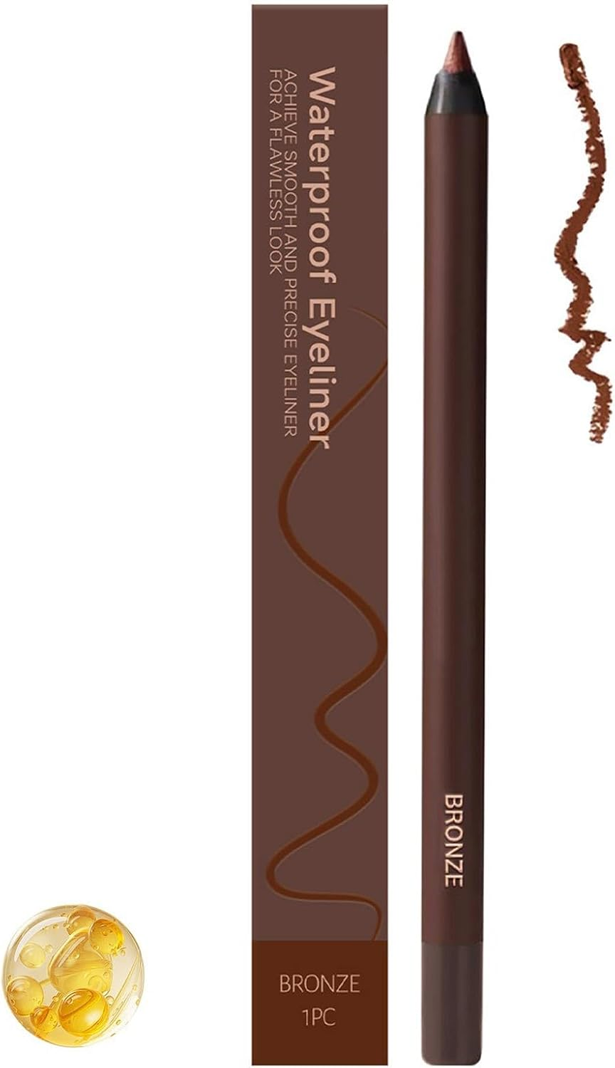 Creamy Pencil Eyeliner, 24 Hr Waterproof Eyeliner Duo Sharpenable Eye Pencil, Long Lasting Eye Liner for Daily Makeup, No Smudging, Fading, Soft Tip and Easy to Color (Black)