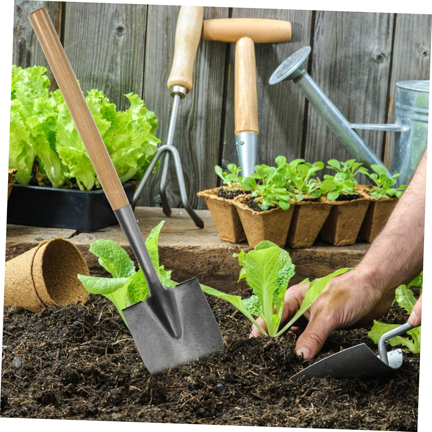 ROMISBABA Solid Wood Shovel Handle Thickened Farm Tool Replacement Wooden Handle for Agricultural Gardening Tools image number 4