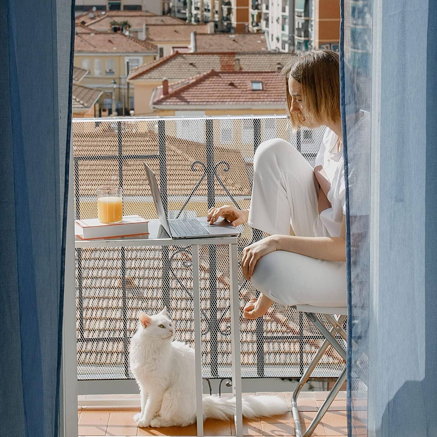 Dolemay 2 Pack Mosquito Net for Window,1.5Mx1.3M DIY anti Mosquito Net for Kitchen Window Net Mesh Screen Mosquito Mesh Curtain Protector Insect Bug Fly Mosquito Window Mesh Screen with 2 Rolls Tapes image number 2