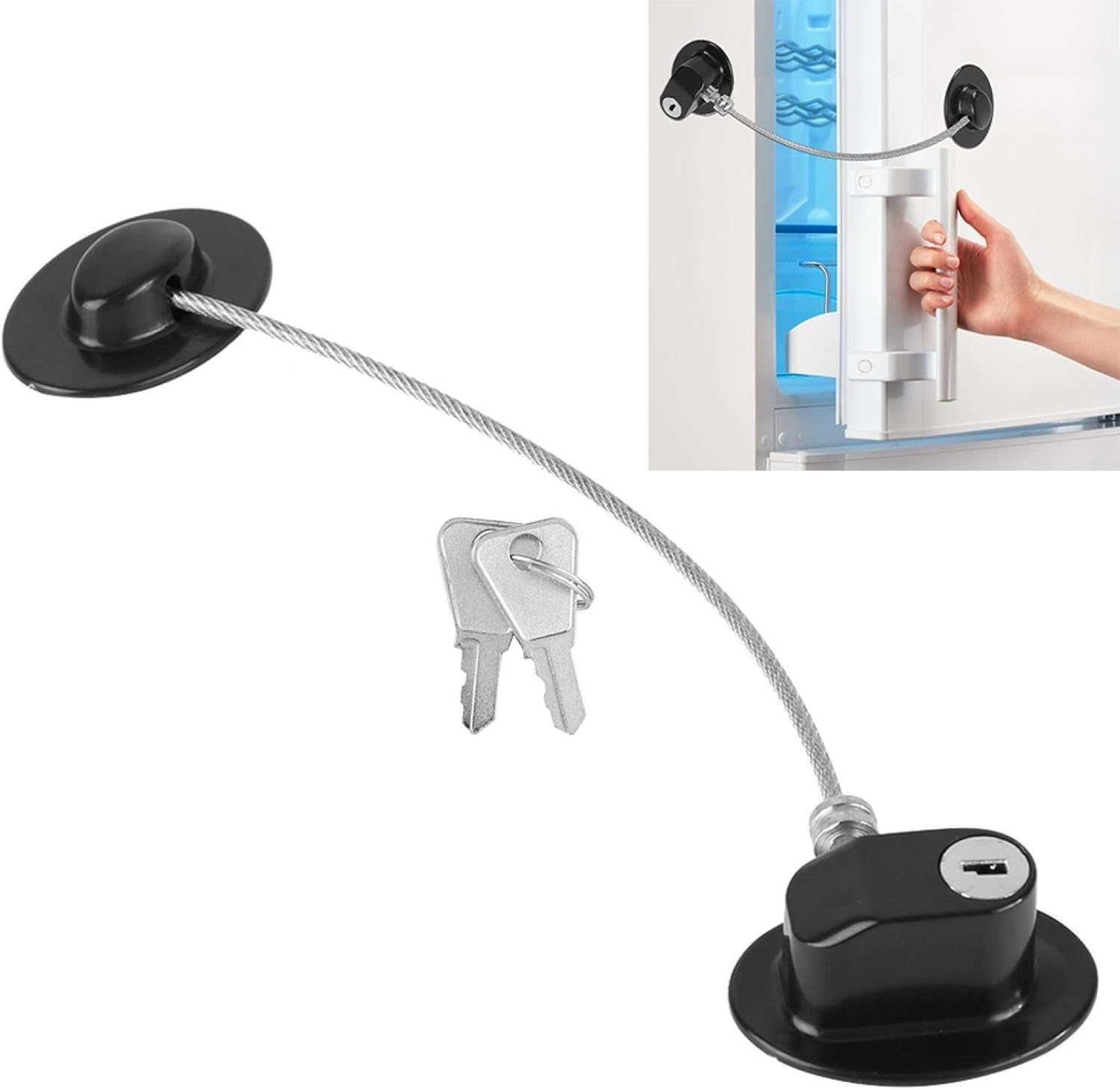 Child Safety Locks, Baby Safety Lock Safety Door Lock, Door Lock Drawers for Fridge Window Cabinets(Black) image number 2