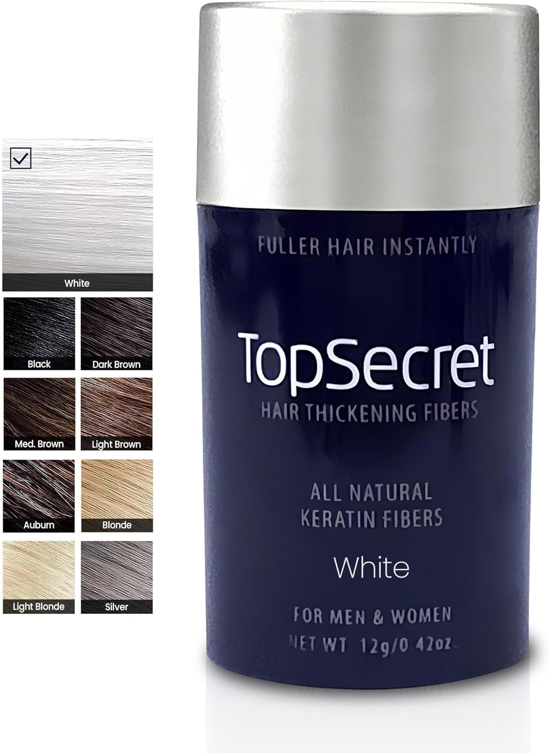 Top Secret Hair Thickening Fibers -Regular Size Refill (.42 OZ.) White image number 4
