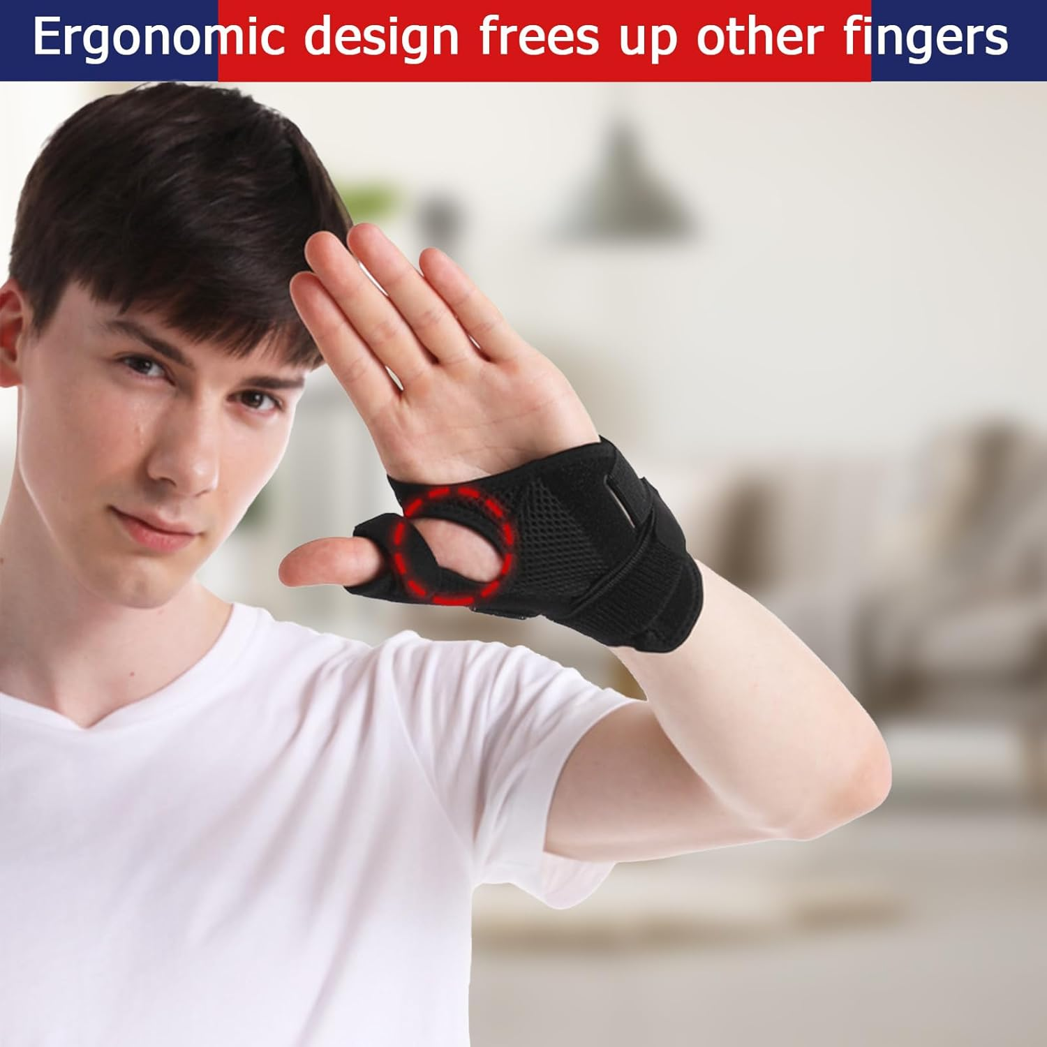 Thumb Brace, Adjustable Right and Left Thumb Wrist Stabilization Support，Thumb Spica Support Strap for Arthritis, Tendonitis & De Quervain- Universal Size (Gray) image number 1