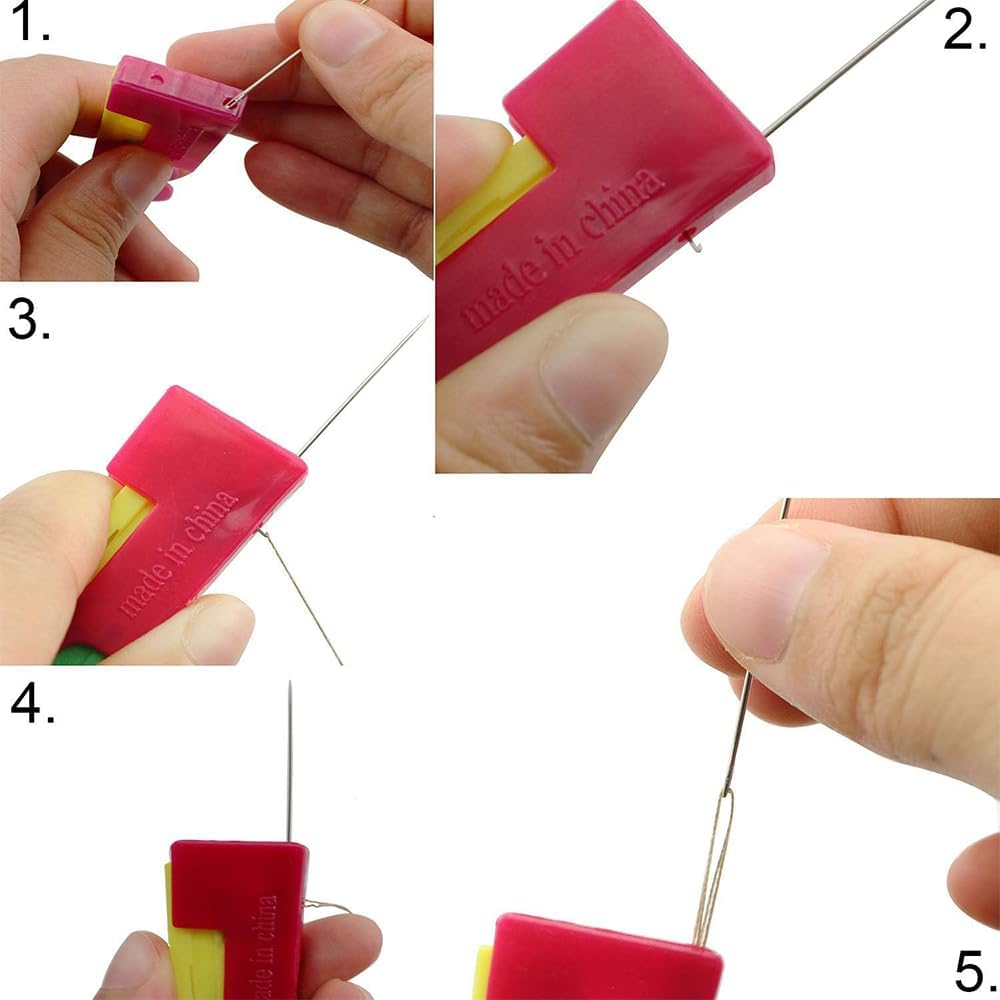 Colourful Automatic Sewing Needle Device Threader,Diy Needle Threader,Needle Threaders for Hand Sewing,Plastic Sewing Machine Needle Threader,For Hand Sewing, Yarn, Embroidery and Cross Stitch (5) image number 3