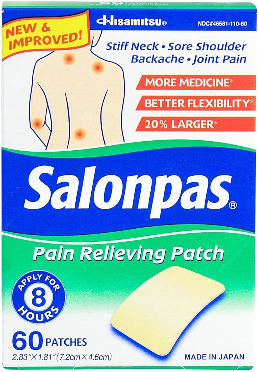 SALONPAS Pain Relieving Patch 2.83X1.81 60 Patches (60 Patches) image number 1