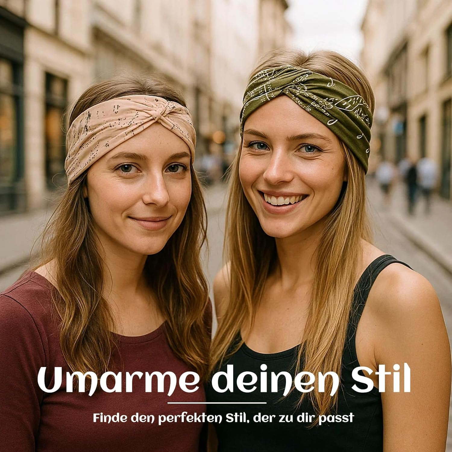 Hair Band Cosmetics, Pack of 4 Women'S Hair Bands in Brown, Beige, Black and Green, Soft Headband for Sports and Everyday Use, Comfortable Headscarf for Women with Good Fit image number 3