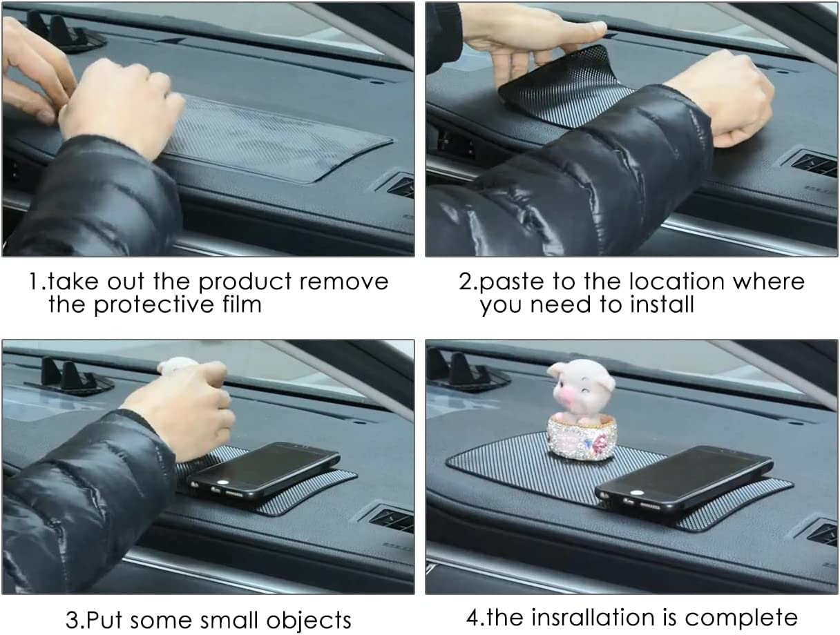 DS. DISTINCTIVE STYLE Extra Large 26 X 15Cm Magic Anti-Slip Non-Slip Mat Car Dashboard Sticky Pad Adhesive Mat for Cell Phone, CD, Electronic Devices, Iphone, Ipod, MP3, MP4, GPS - Black image number 1