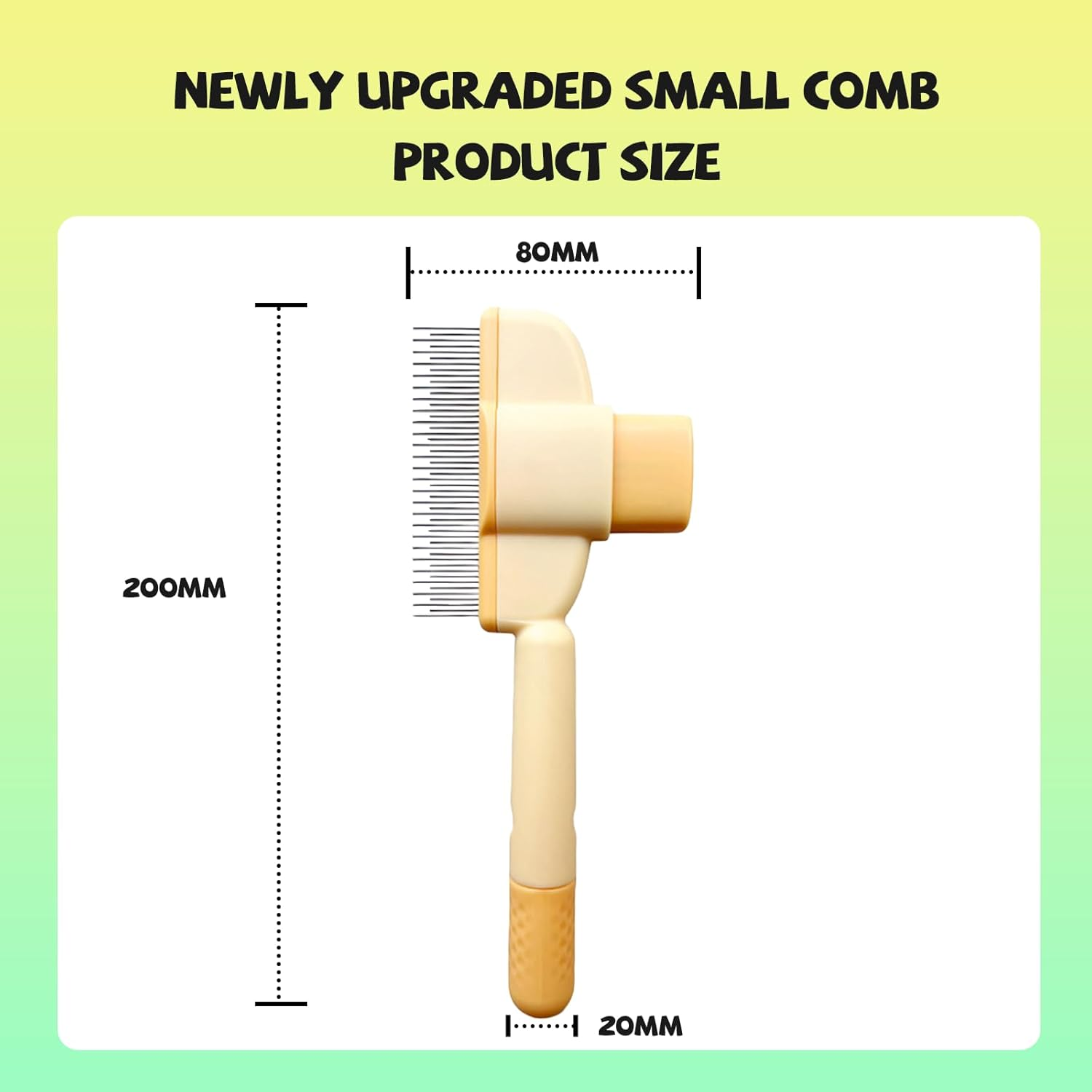 2 Pack Pet Comb Set Pet Hair Removal Brush Cat Dog Comb with Release Button with Stainless Steel Teeth,Gentle on Skin for Long Short Hair Pets,Banana Yellow Mint Green Suitable for Long and Short Hair image number 2