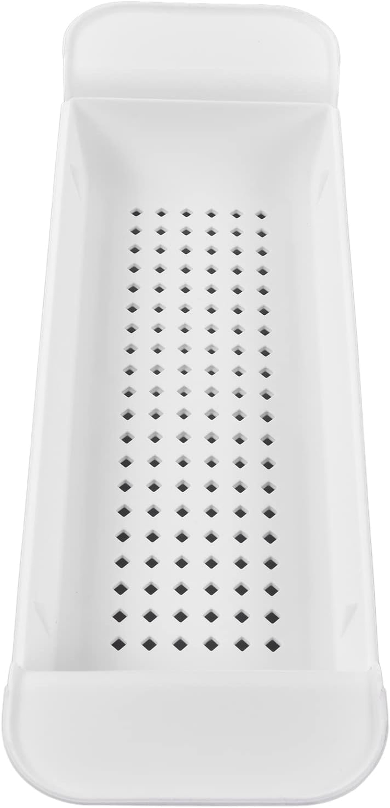 CHICIRIS Bathtub Tray Caddy, Plastic Sink Storage Rack Expandable Bath Organizer Shelf for Kitchen Bathroom, White (White) - White image number 6